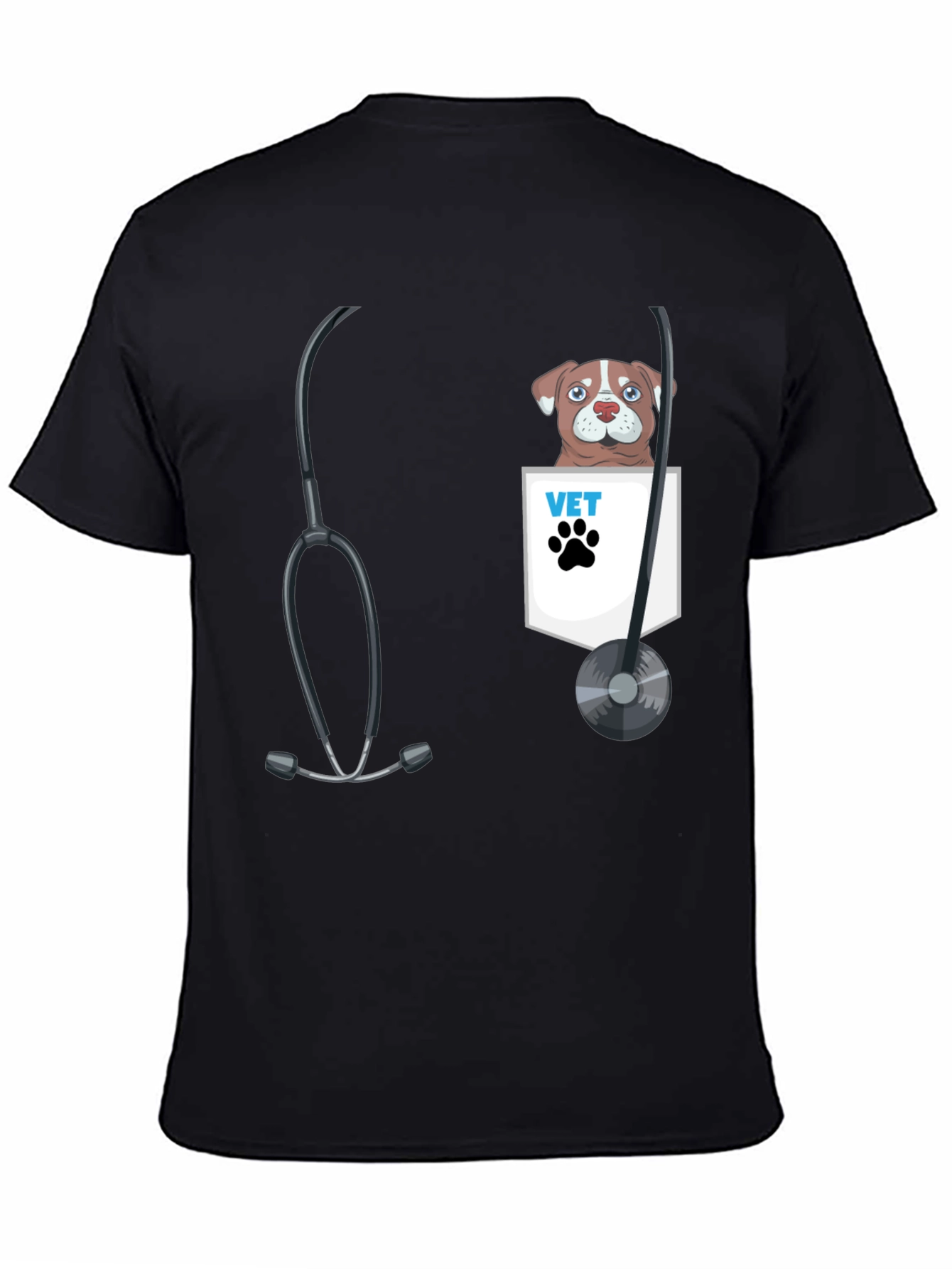 Black Vet Dog Pocket Graphic Tee view 4