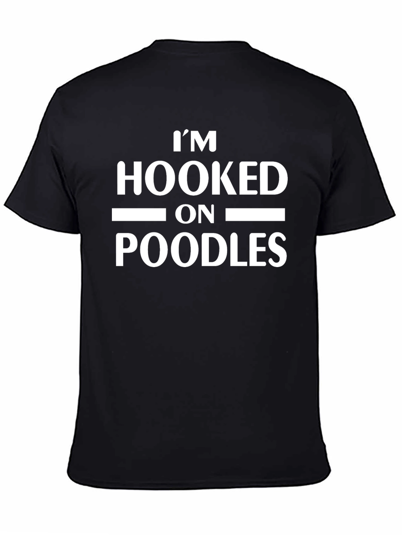 Black I'm Hooked on Poodles Graphic Tee - Black Cotton Blend view 4