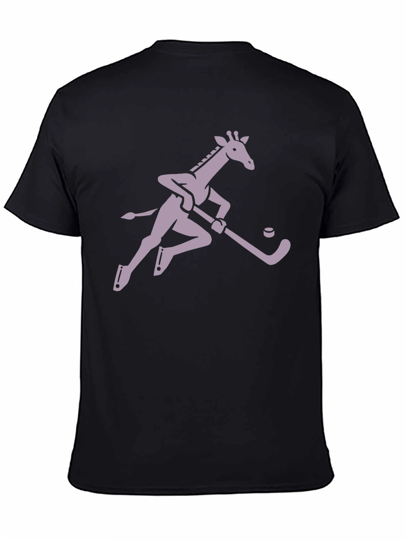 Black Hockey Giraffe Graphic Tee - Black view 4