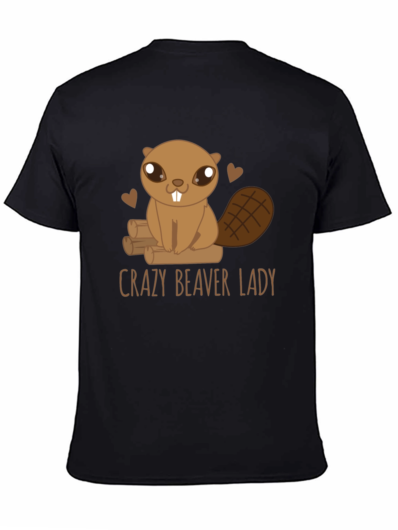 Black Crazy Beaver Lady Graphic Tee view 4