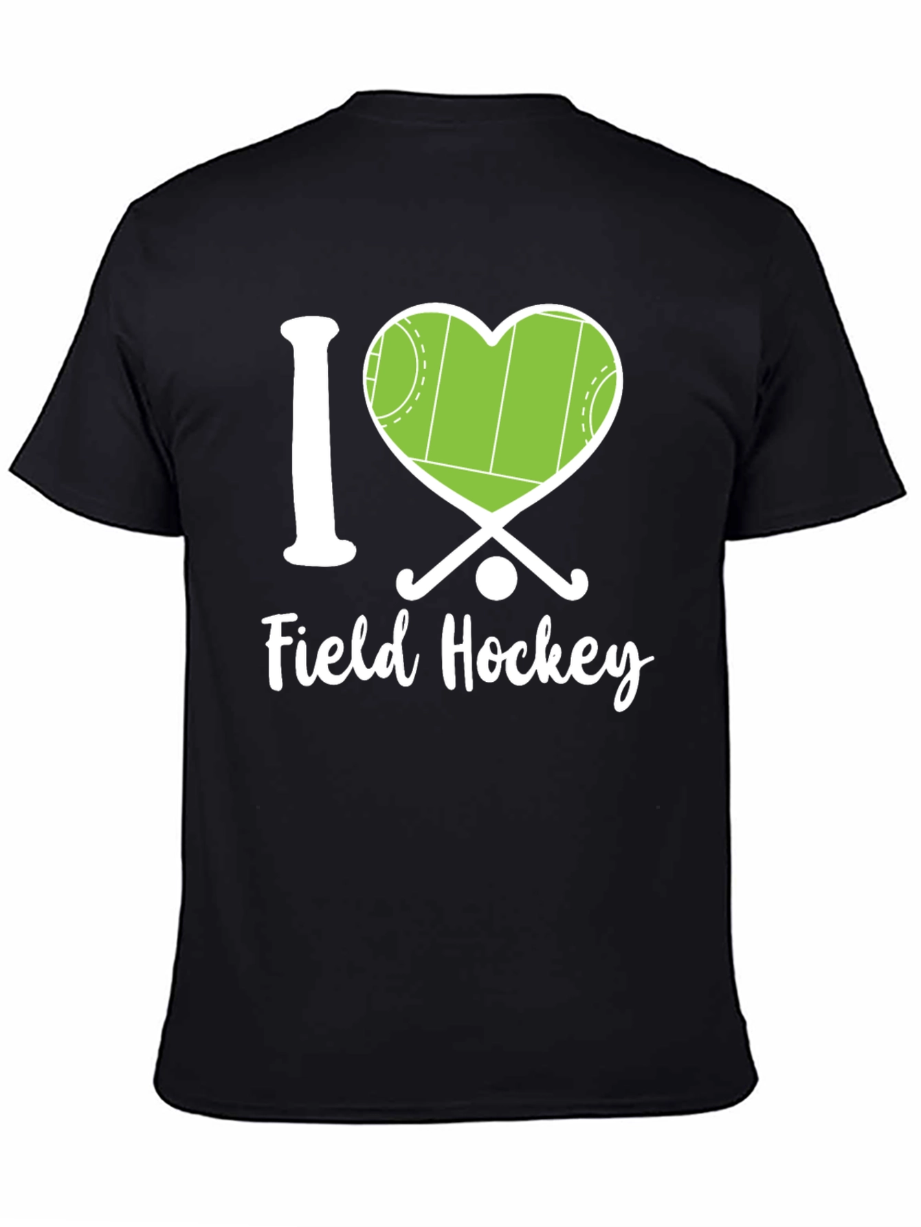 Black I Love Field Hockey Graphic Tee view 4