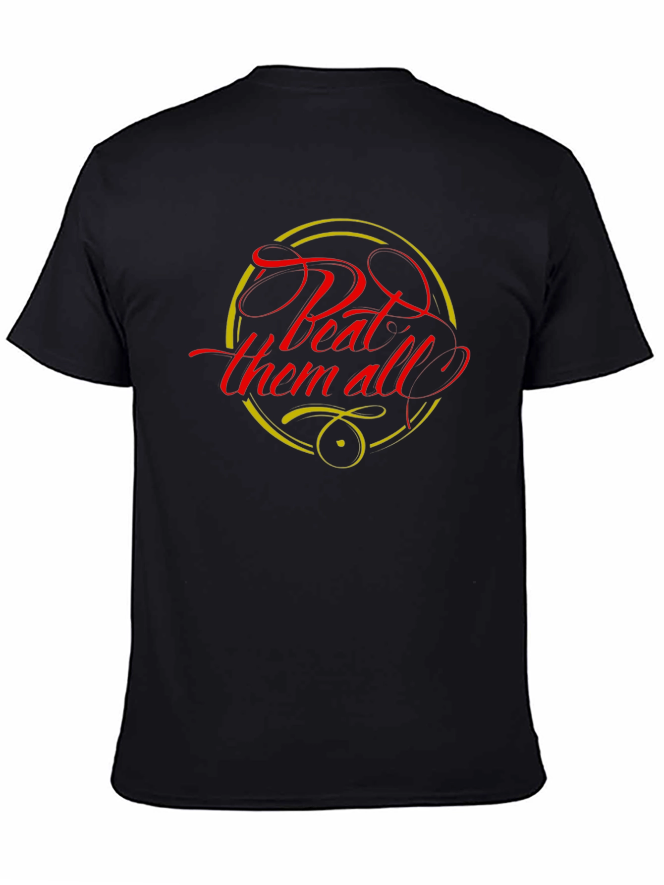 Black Beat Them All Graphic Tee - Bold Statement Shirt view 4
