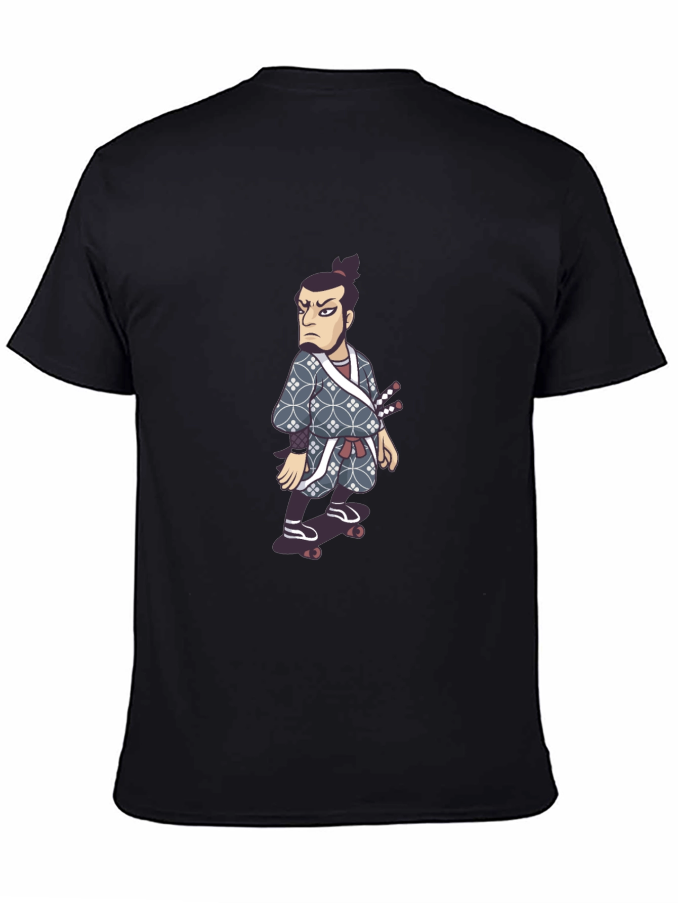 Black Samurai Skater T-Shirt - Unique Graphic Tee view 4