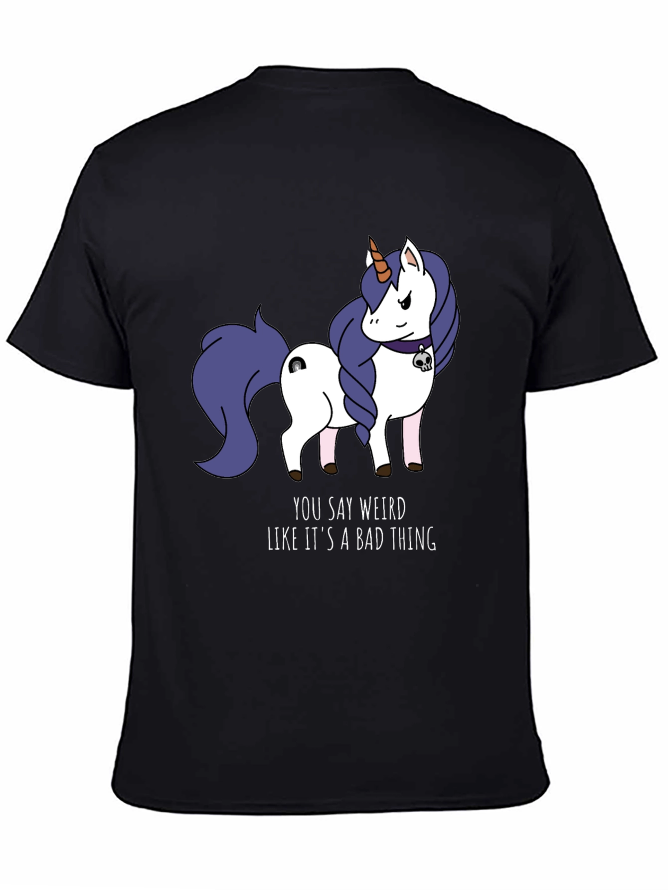 Black Weird Unicorn T-Shirt - Funny Graphic Tee for Men view 4