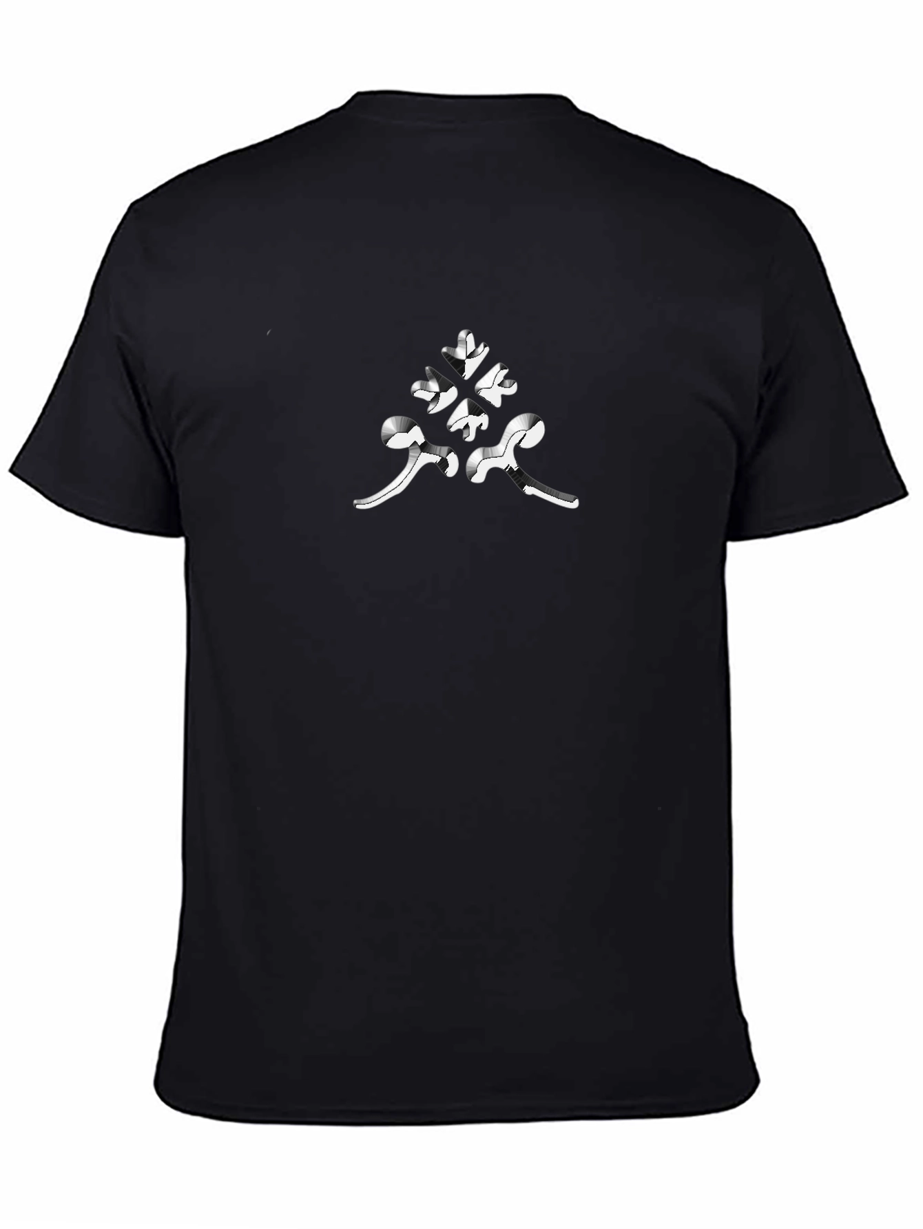 Black Abstract Graphic Black Cotton T-Shirt view 4