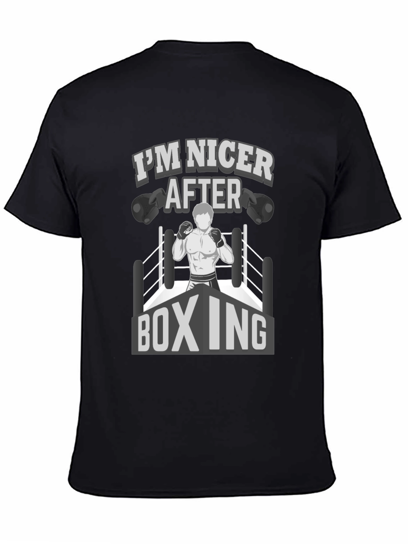 Black I'm Nicer After Boxing Graphic T-Shirt view 4