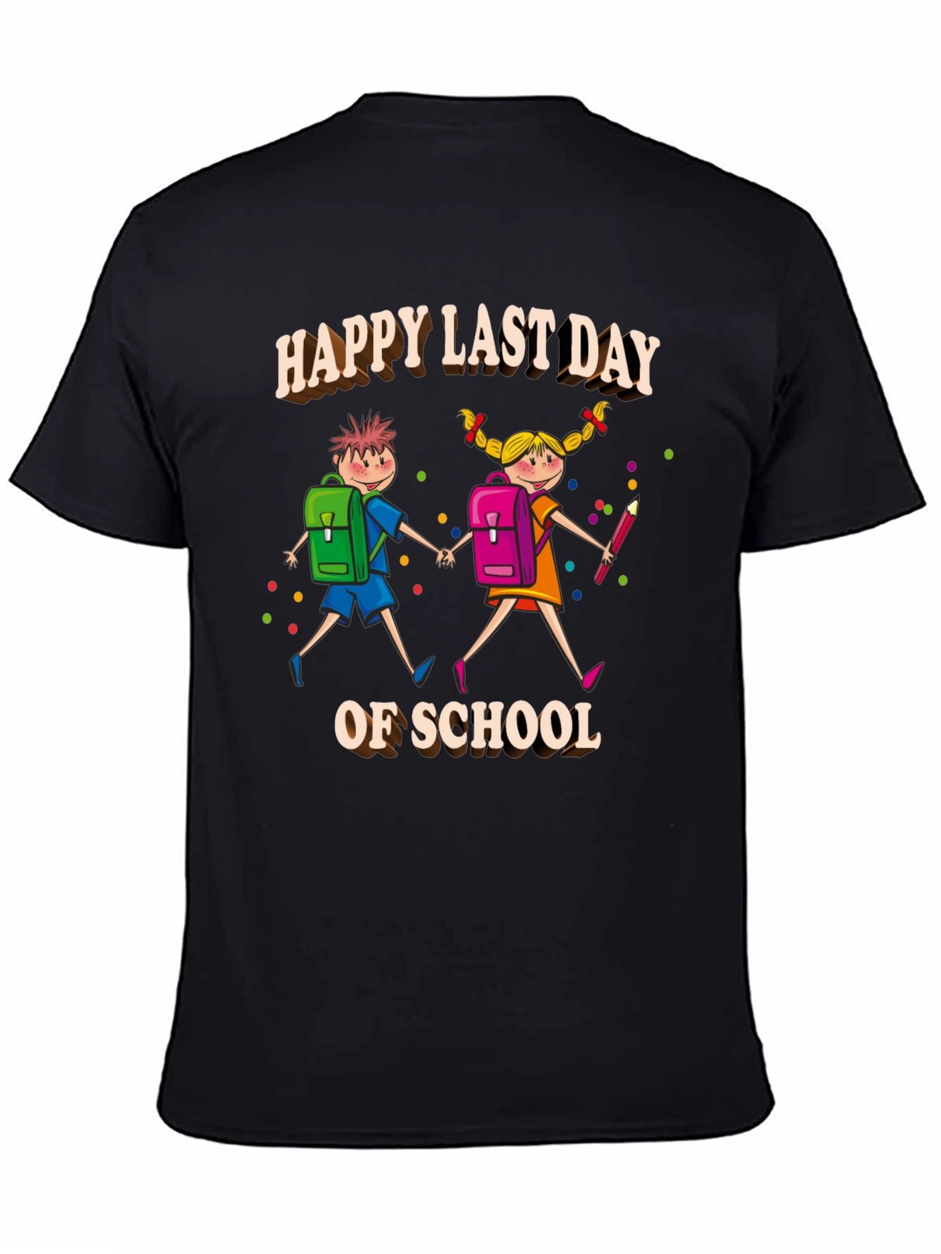 Black Happy Last Day of School T-Shirt view 4