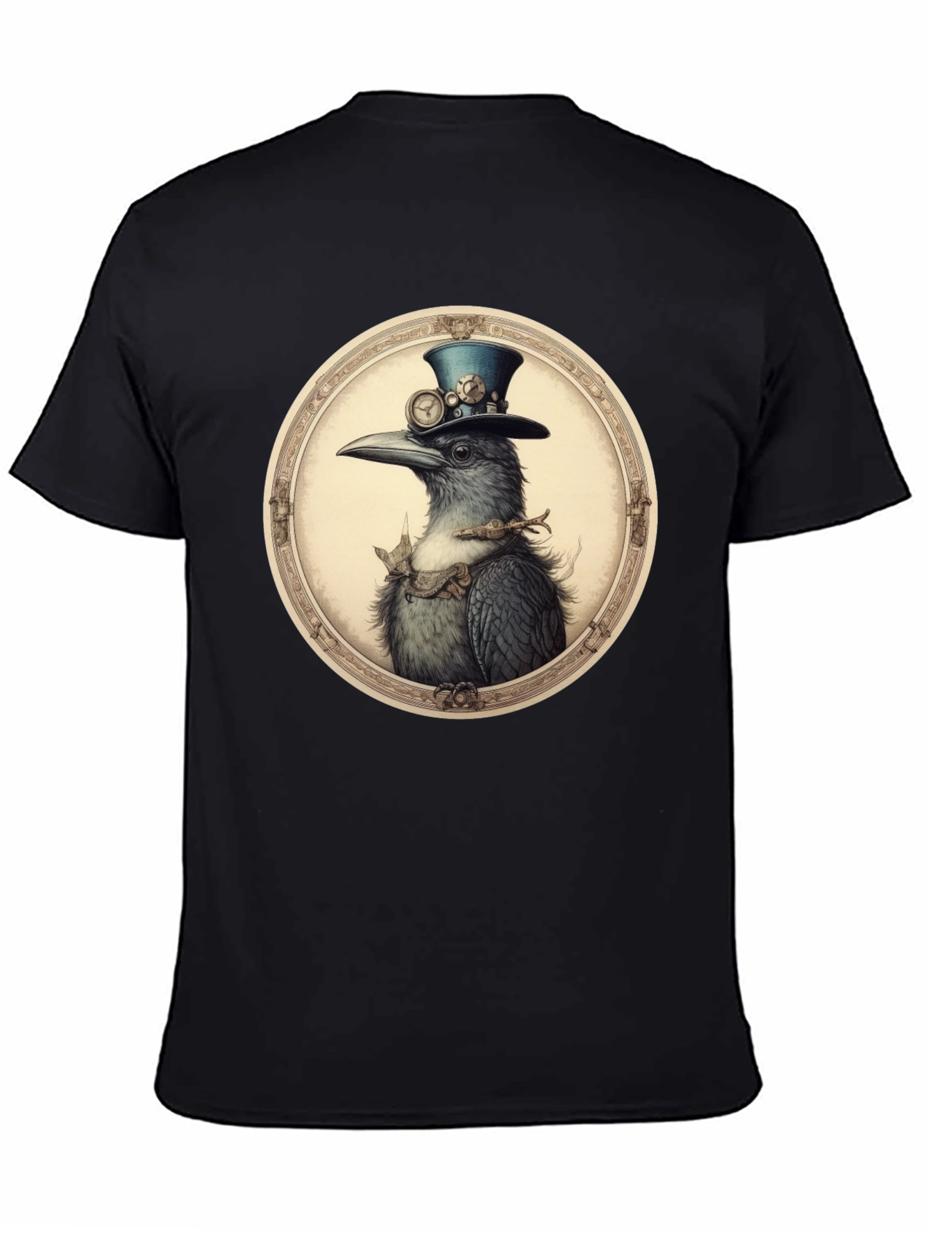 Steampunk Crow Graphic T-Shirt - 4