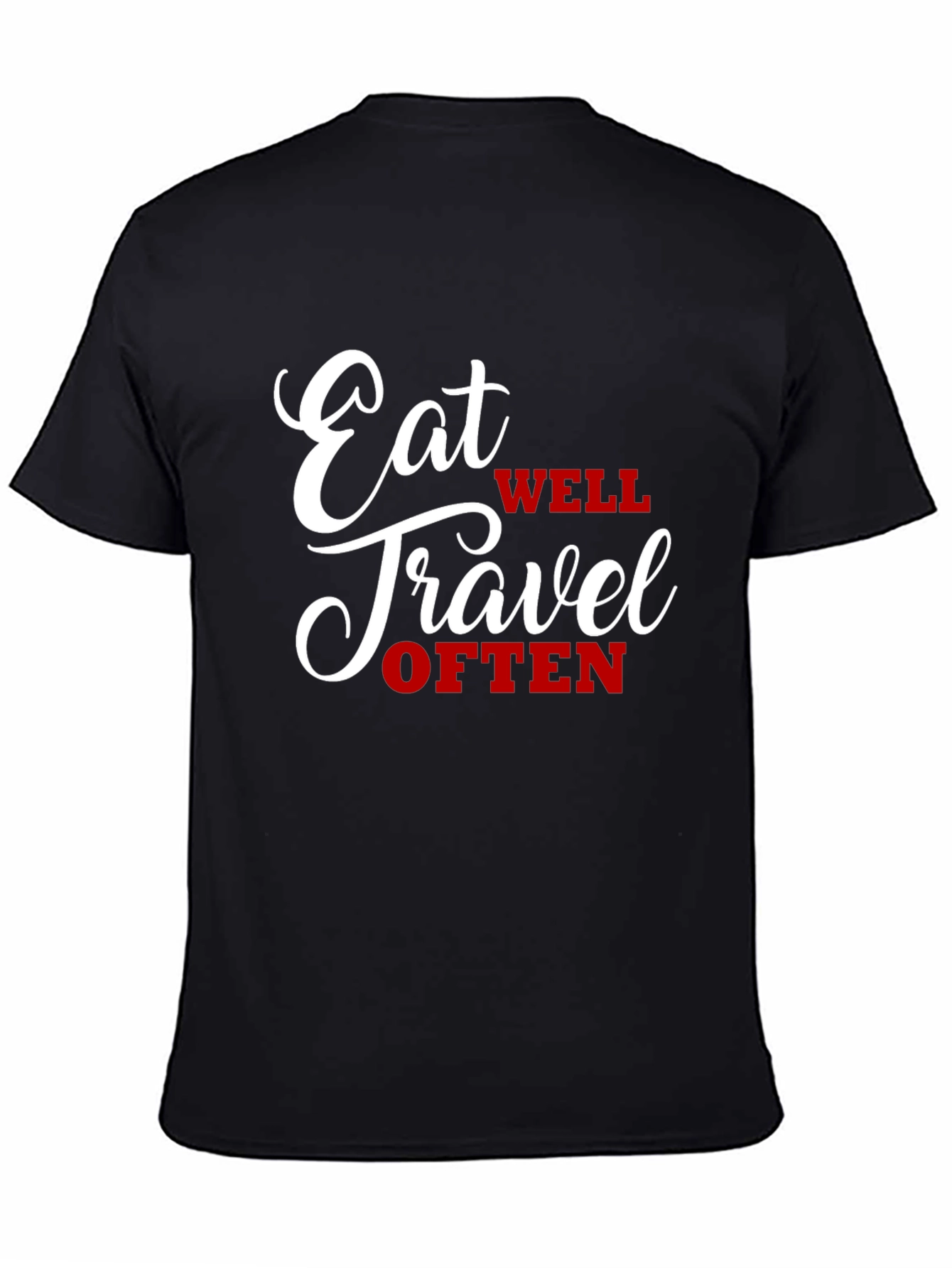 Black Eat Well Travel Often Graphic Tee view 4