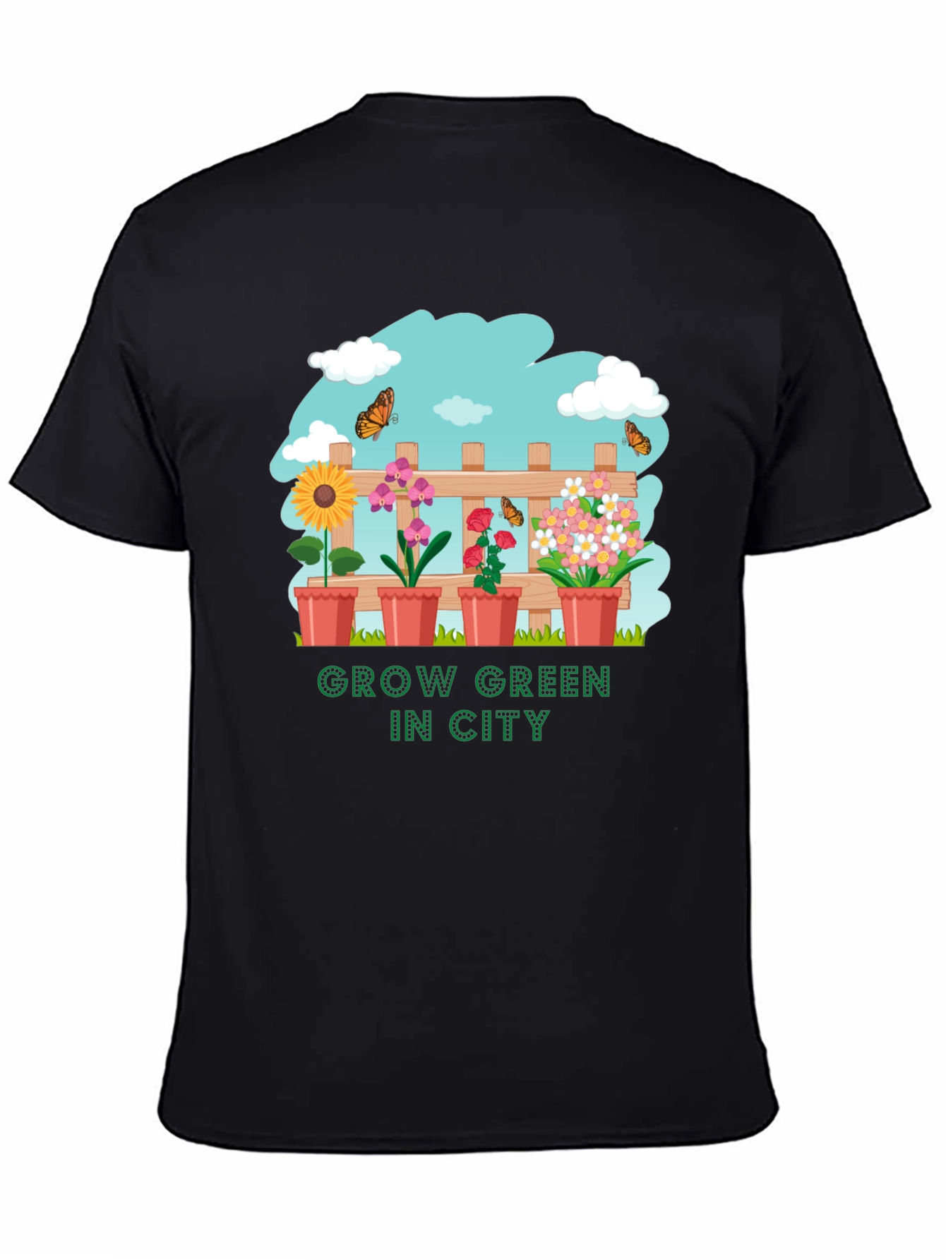 Black Grow Green in City Graphic T-Shirt view 4