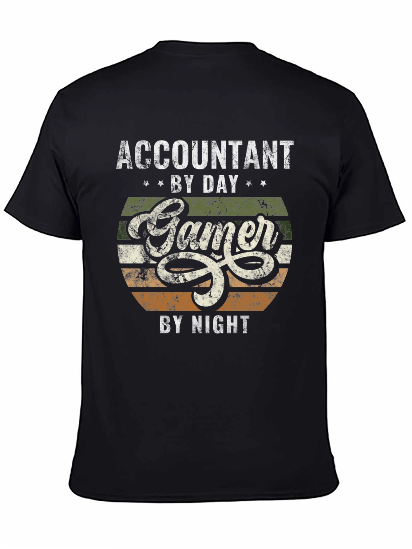 Black Accountant by Day Gamer by Night Graphic T-Shirt view 4