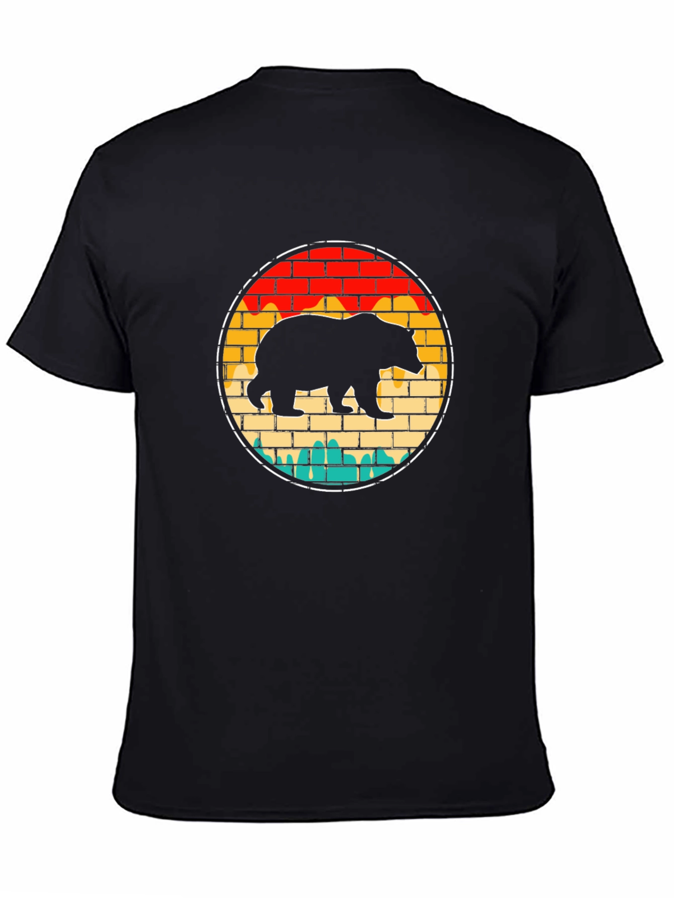 Black Retro Bear Brick T-Shirt view 4