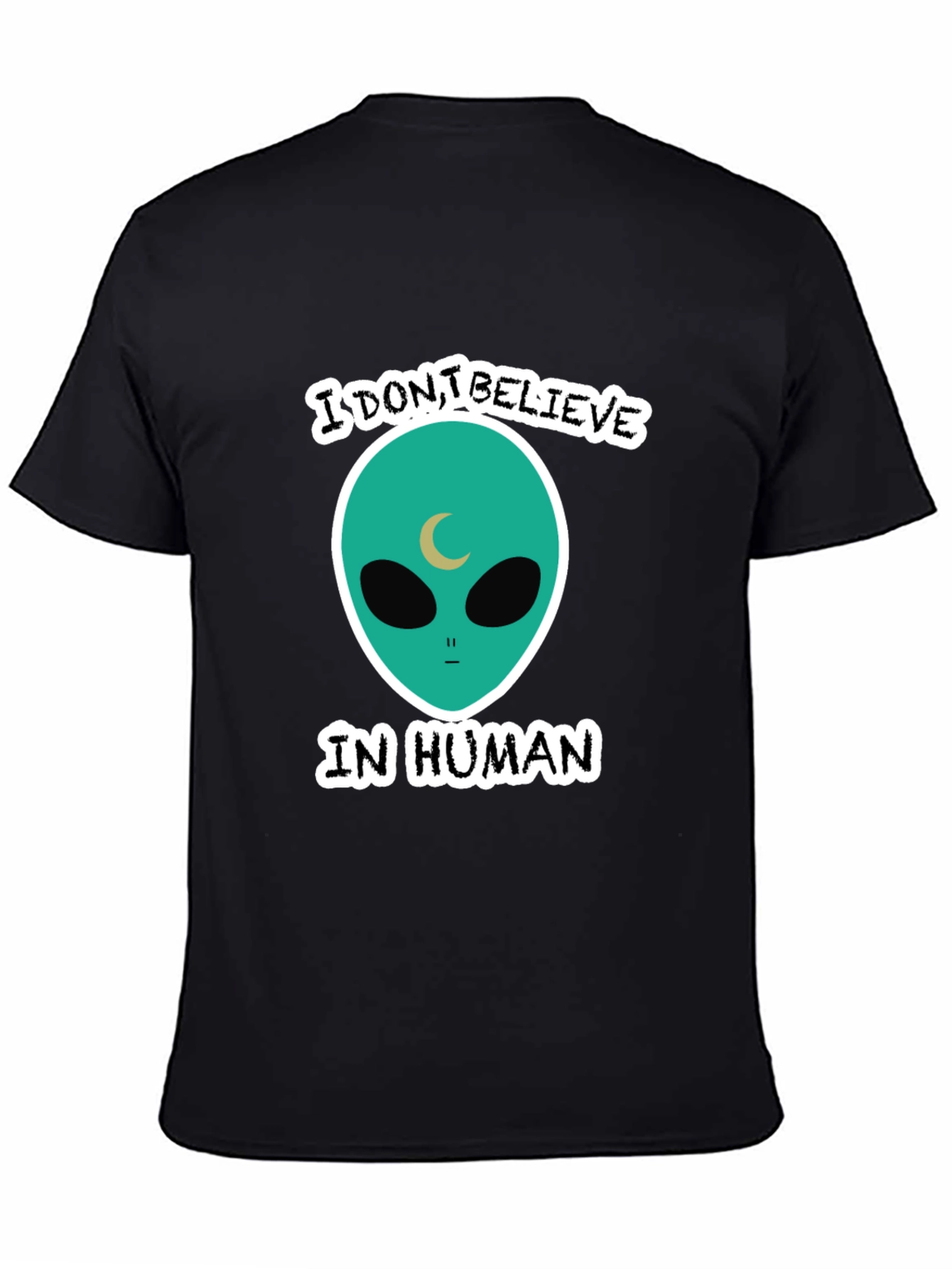 Black I Don't Believe in Humans Graphic Tee view 4
