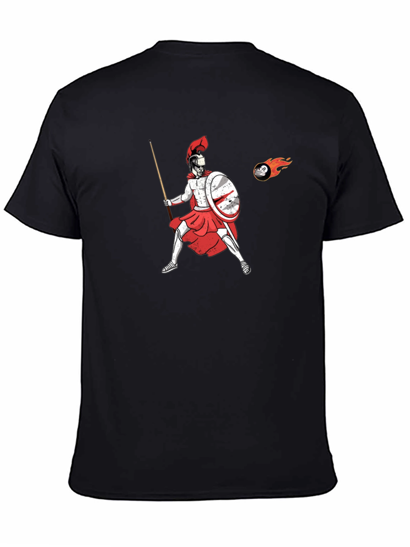 Black Spartan Warrior Graphic Tee - Classic Black T-Shirt view 4