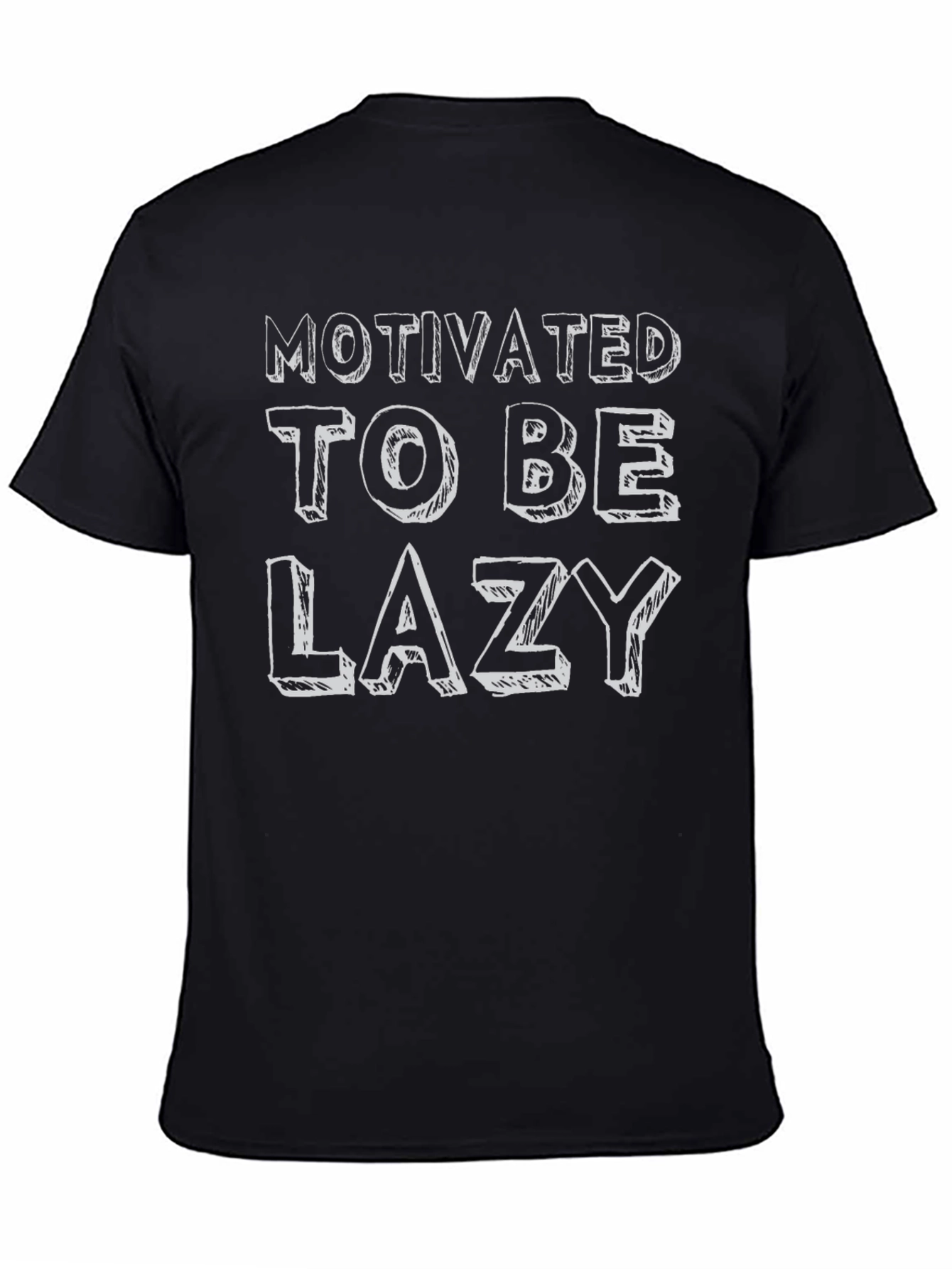 Black Motivated To Be Lazy Graphic T-Shirt view 4