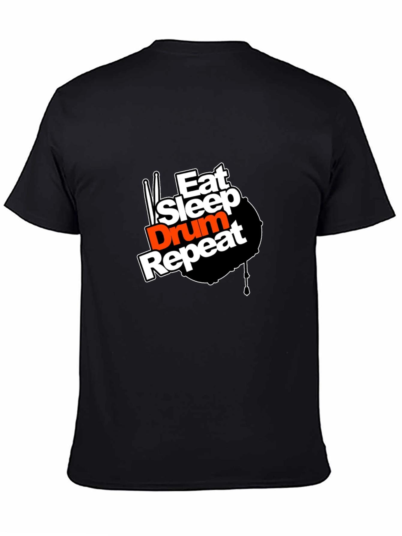 Black Eat Sleep Drum Repeat Graphic T-Shirt view 4