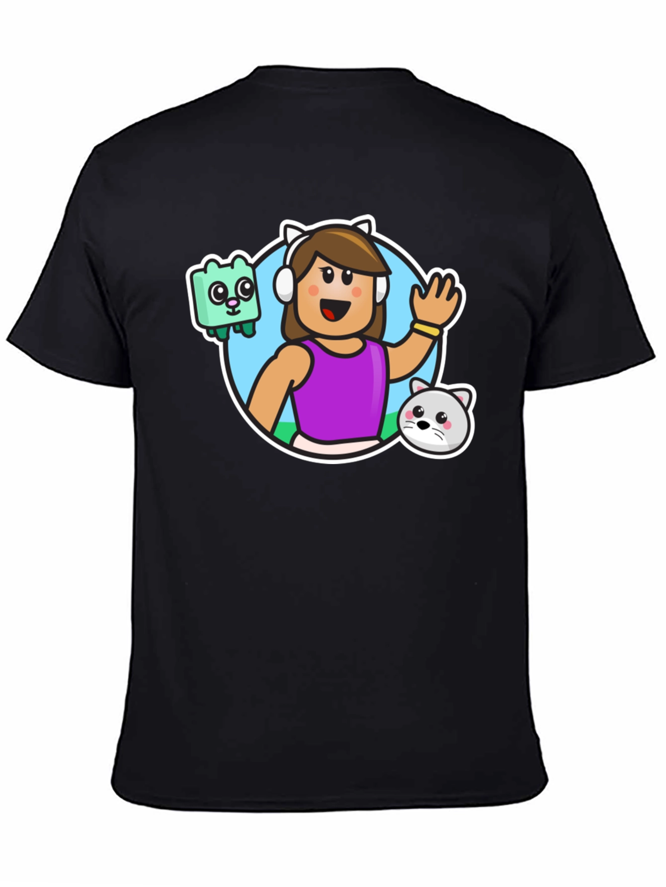 Black Gaming Avatar Black T-Shirt view 4