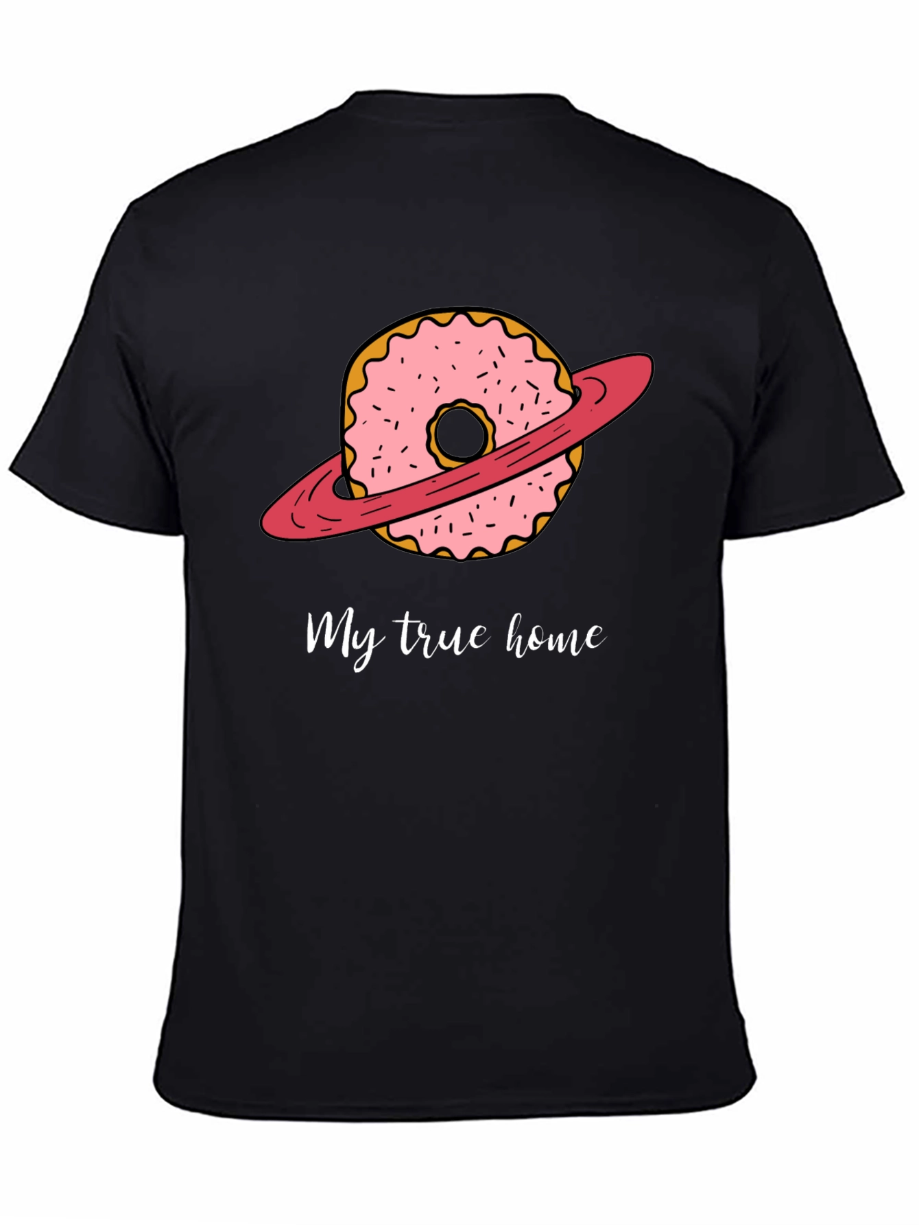Black Donut Planet T-Shirt - My True Home view 4