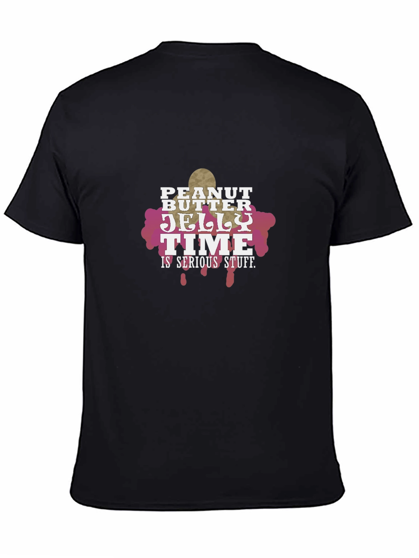 Black Peanut Butter Jelly Time Funny Graphic Tee view 4