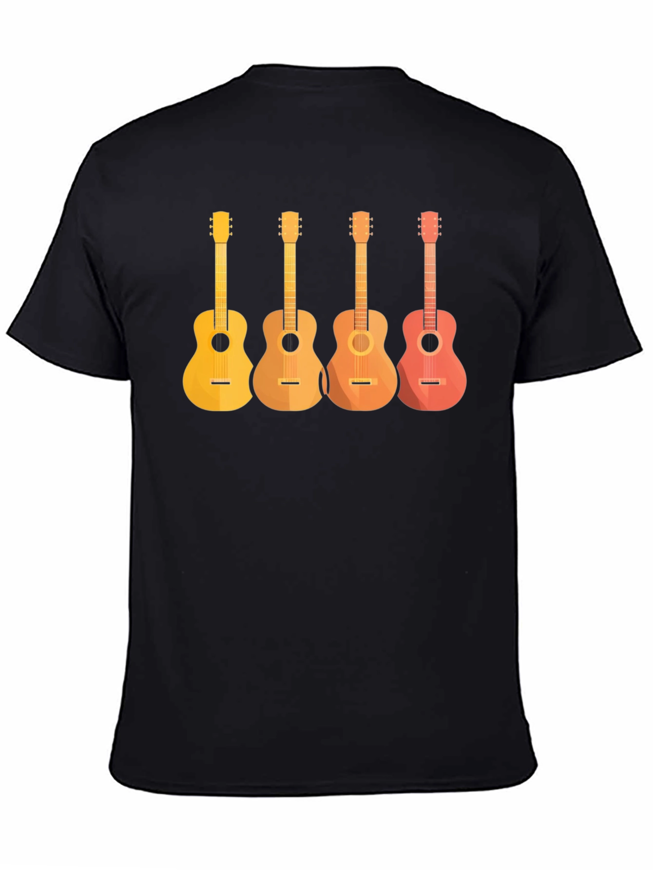 Black Guitar Evolution Graphic T-Shirt - Black view 4