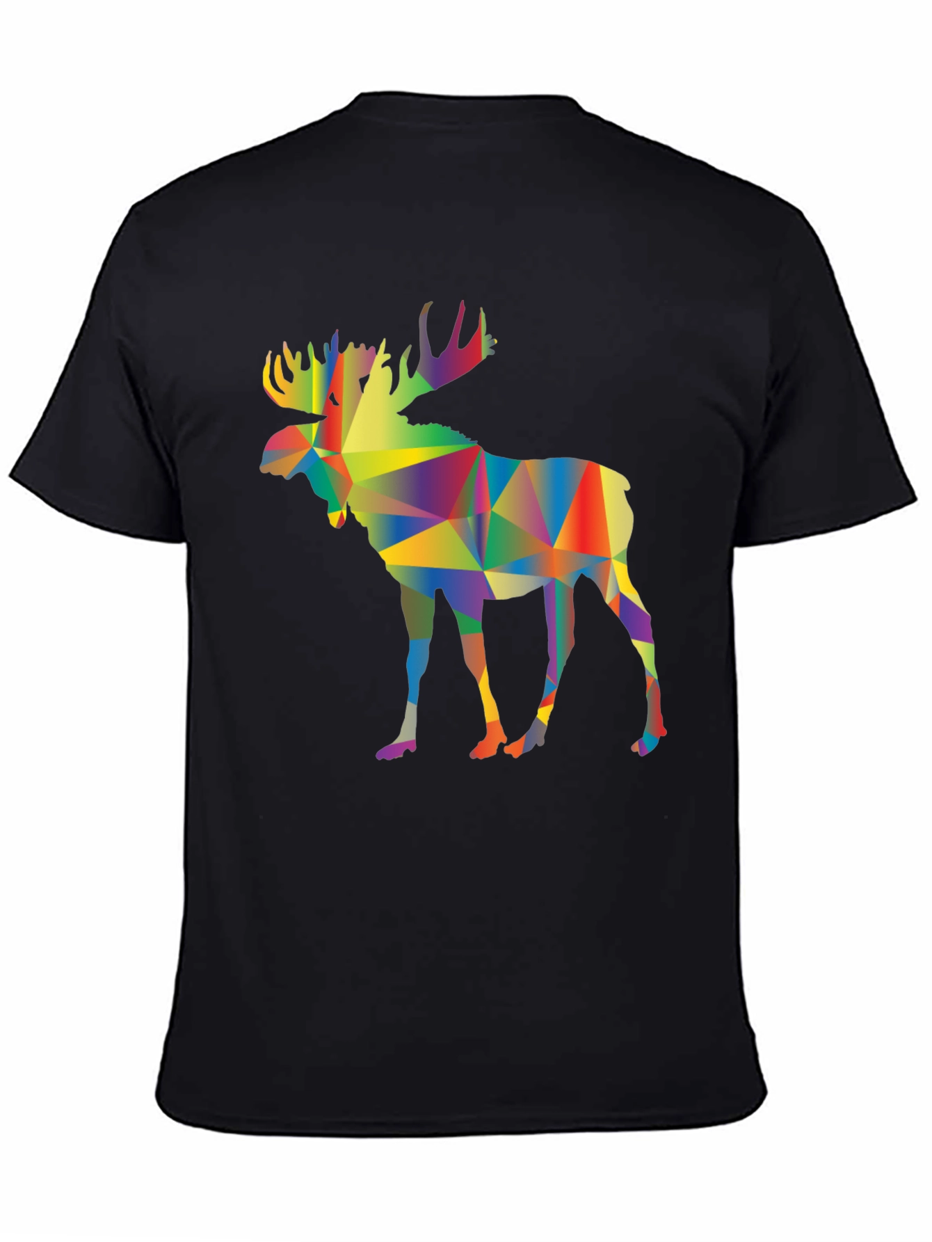 Black Geometric Moose Graphic Tee - Black view 4
