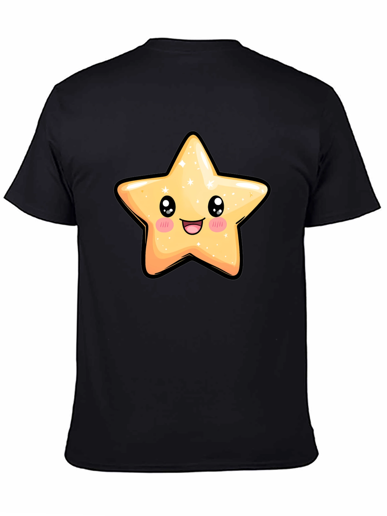 Black Cute Star Graphic Black T-Shirt view 4
