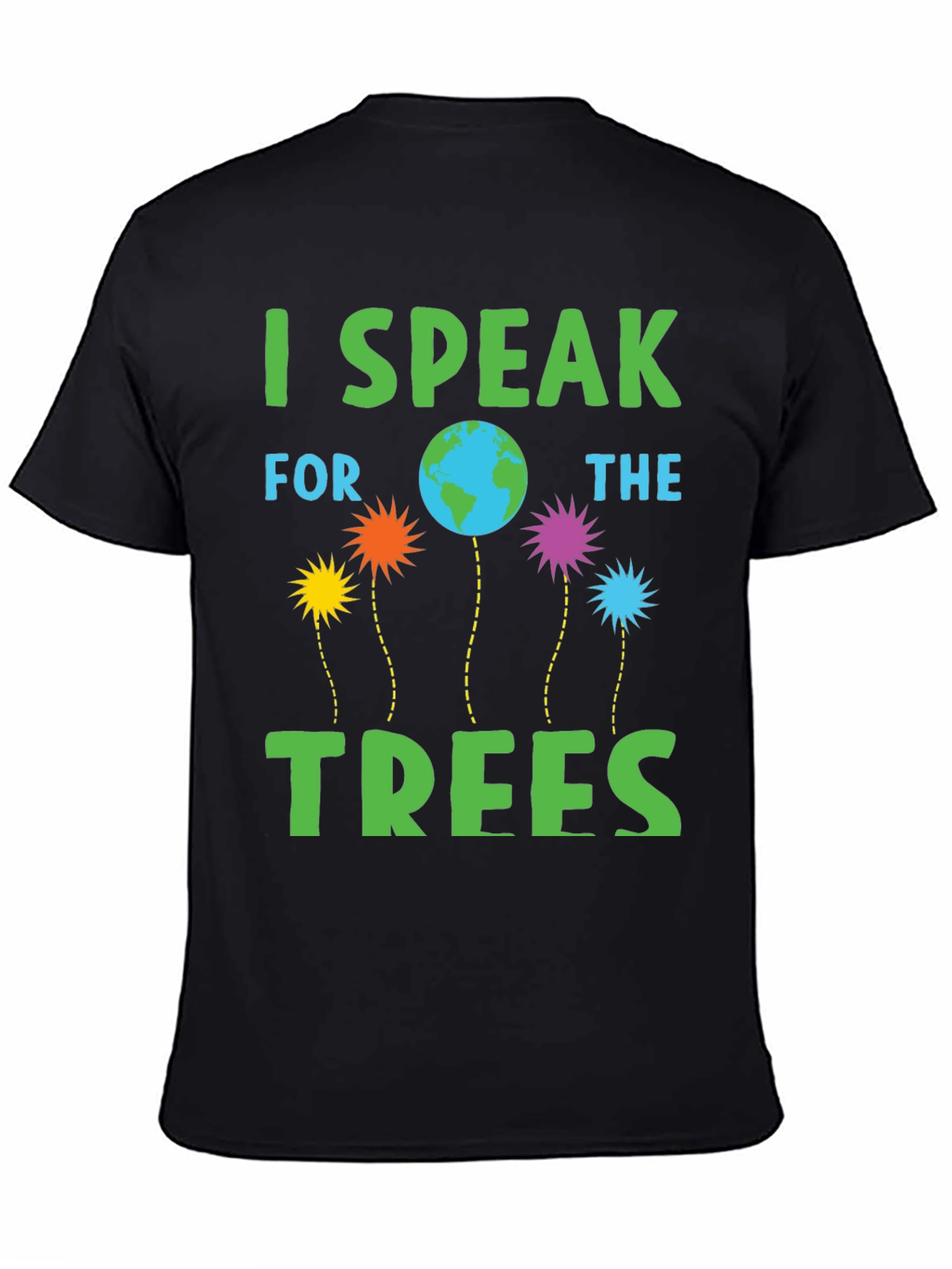Black I Speak for the Trees Graphic T-Shirt view 4