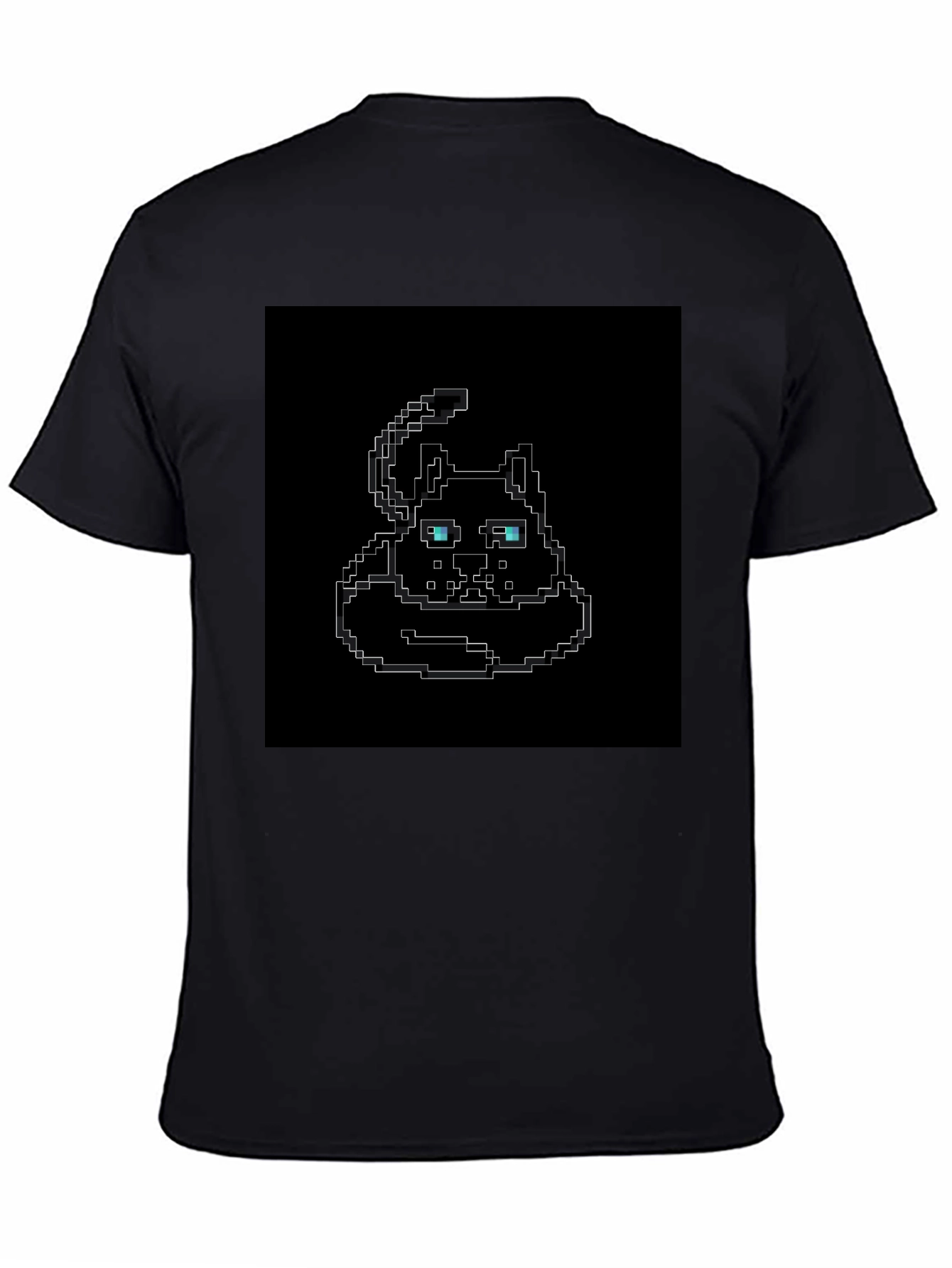 Black Pixel Art Cat T-Shirt - Black view 4