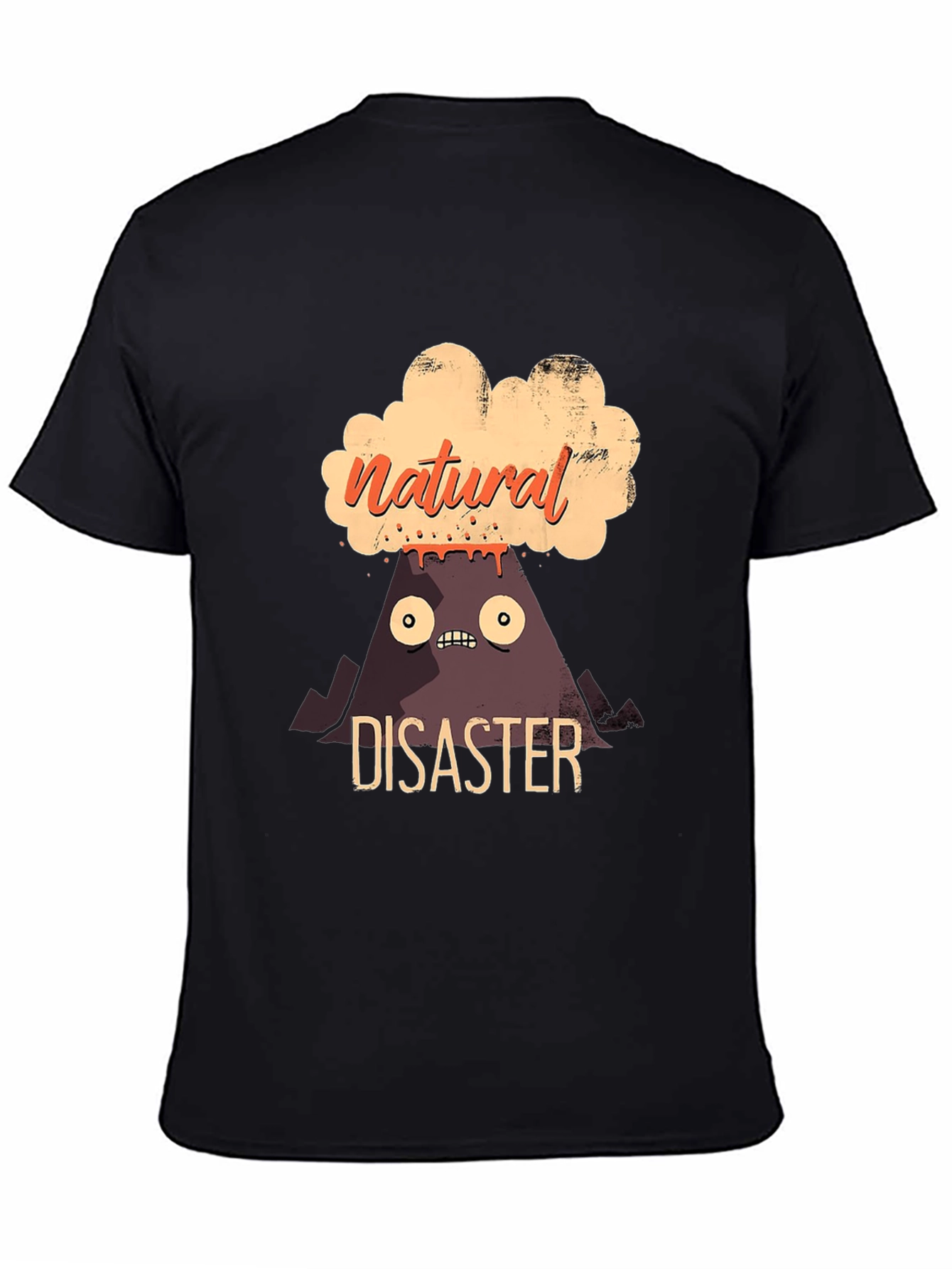 Black Natural Disaster T-Shirt - Funny Volcano Graphic Tee view 4