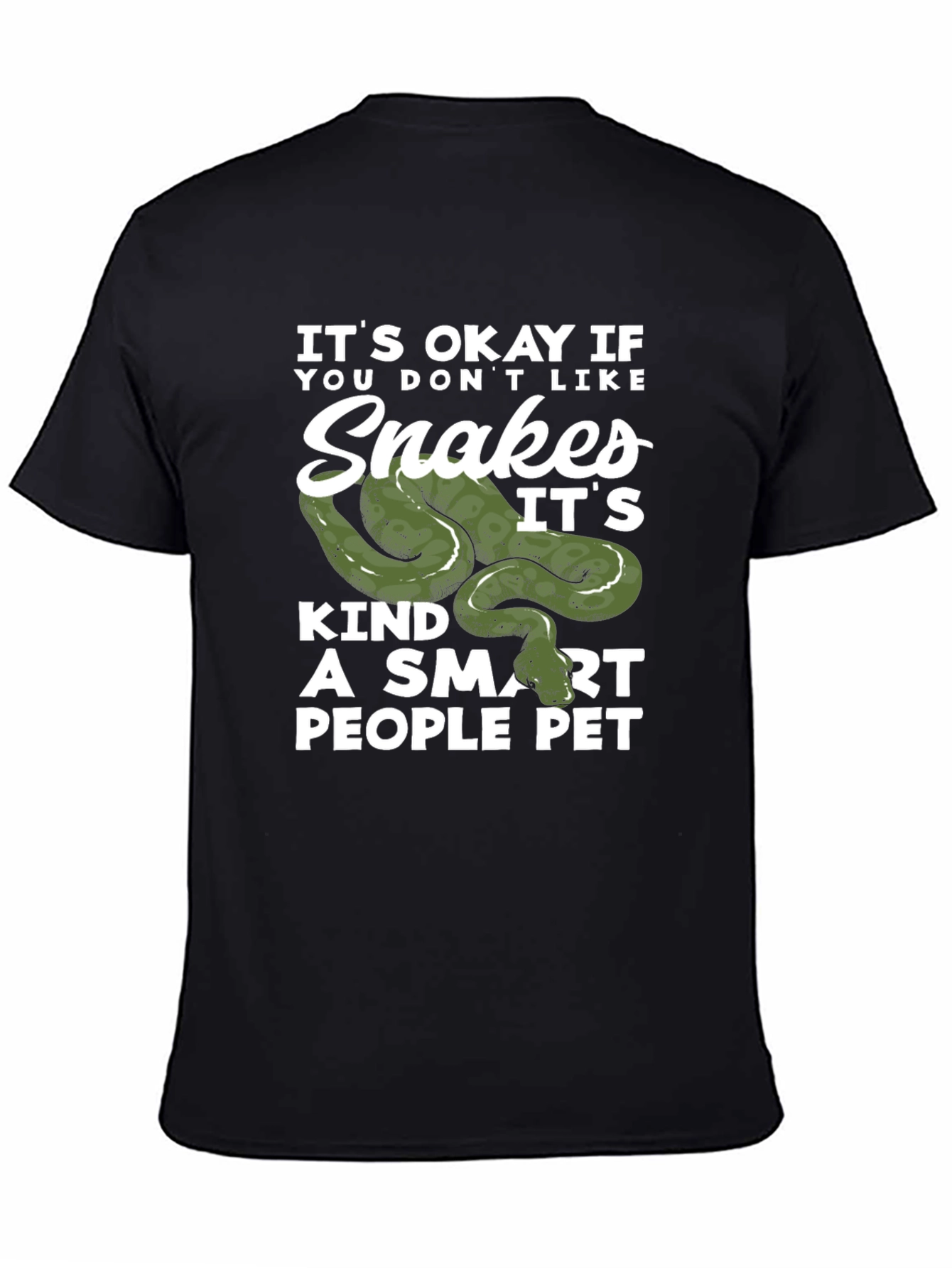 Black Snakes Smart People Pet Black T-Shirt view 4