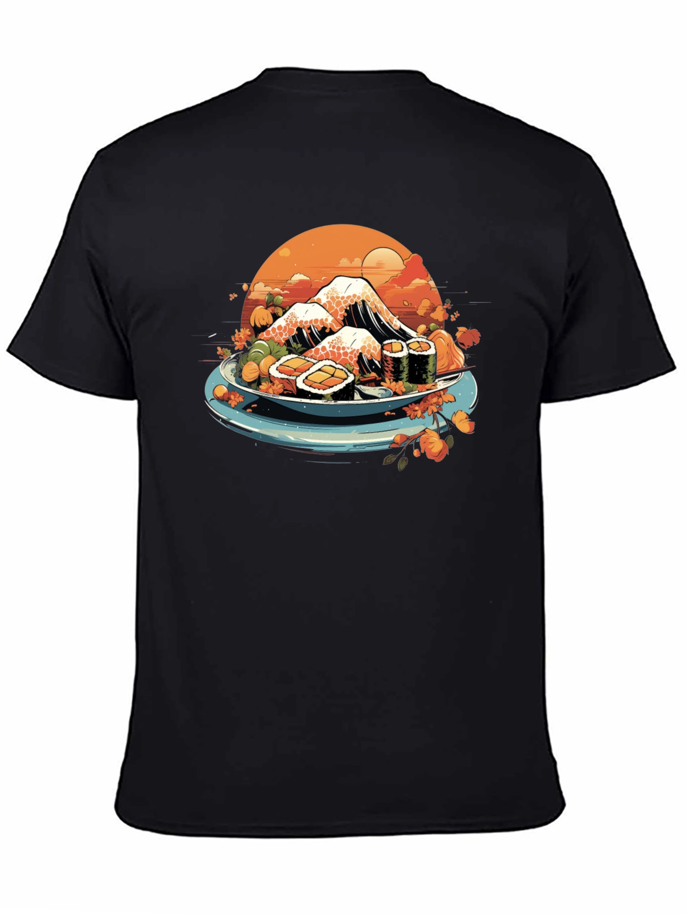 Black Sushi Mountain T-Shirt - Unique Graphic Tee view 4