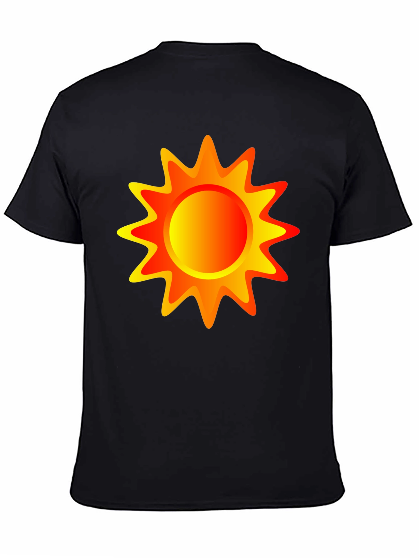Black Vibrant Sun Graphic Black T-Shirt view 4