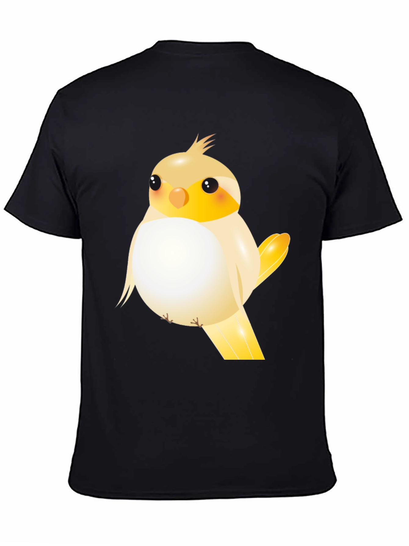 Black Cute Cartoon Bird Graphic T-Shirt view 4