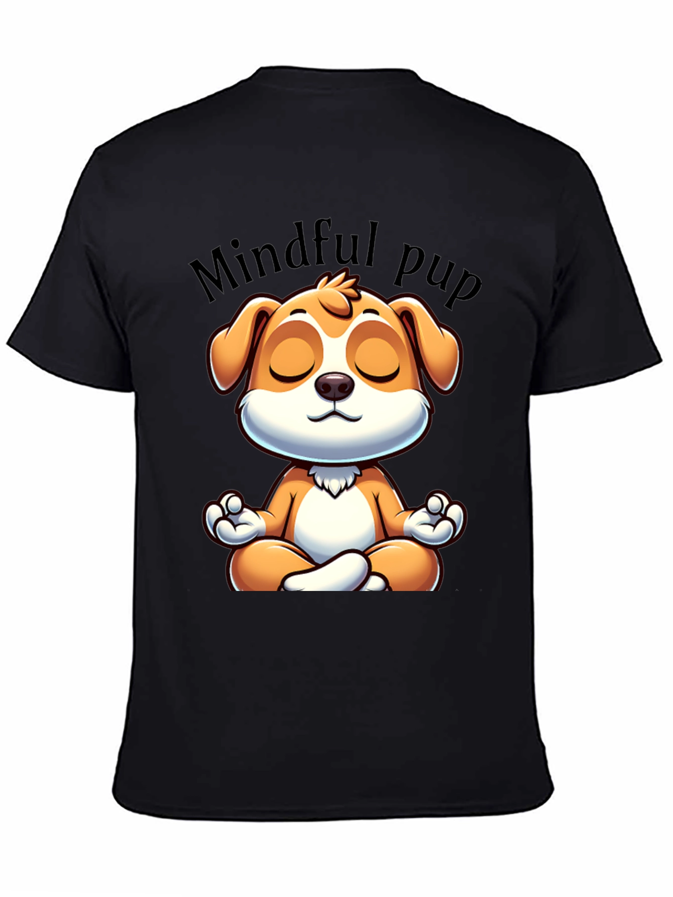 Black Mindful Pup Graphic T-Shirt - Meditation Dog Tee view 4