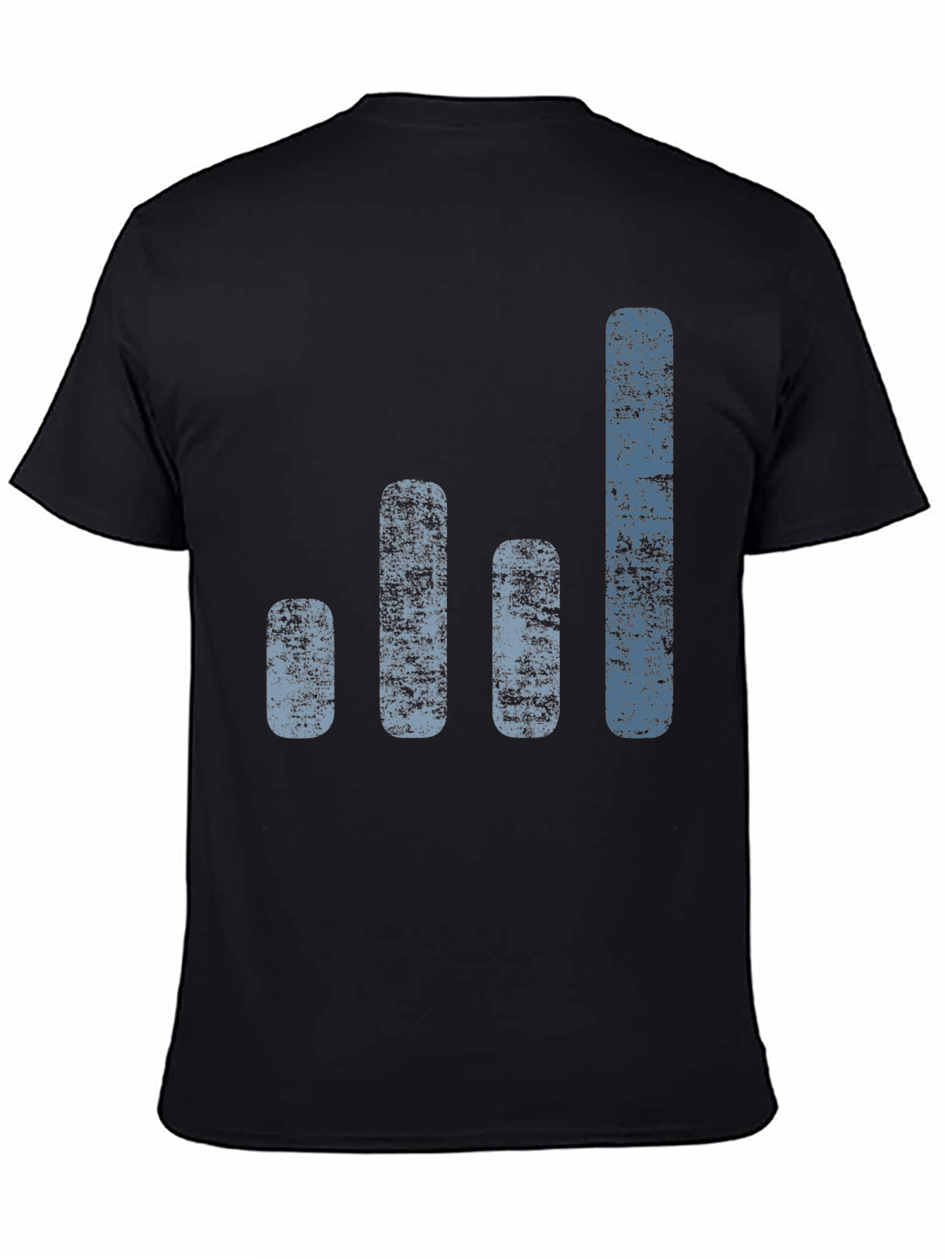 Black Distressed Bar Graph Tee - Trendy Black Cotton Blend Shirt view 4