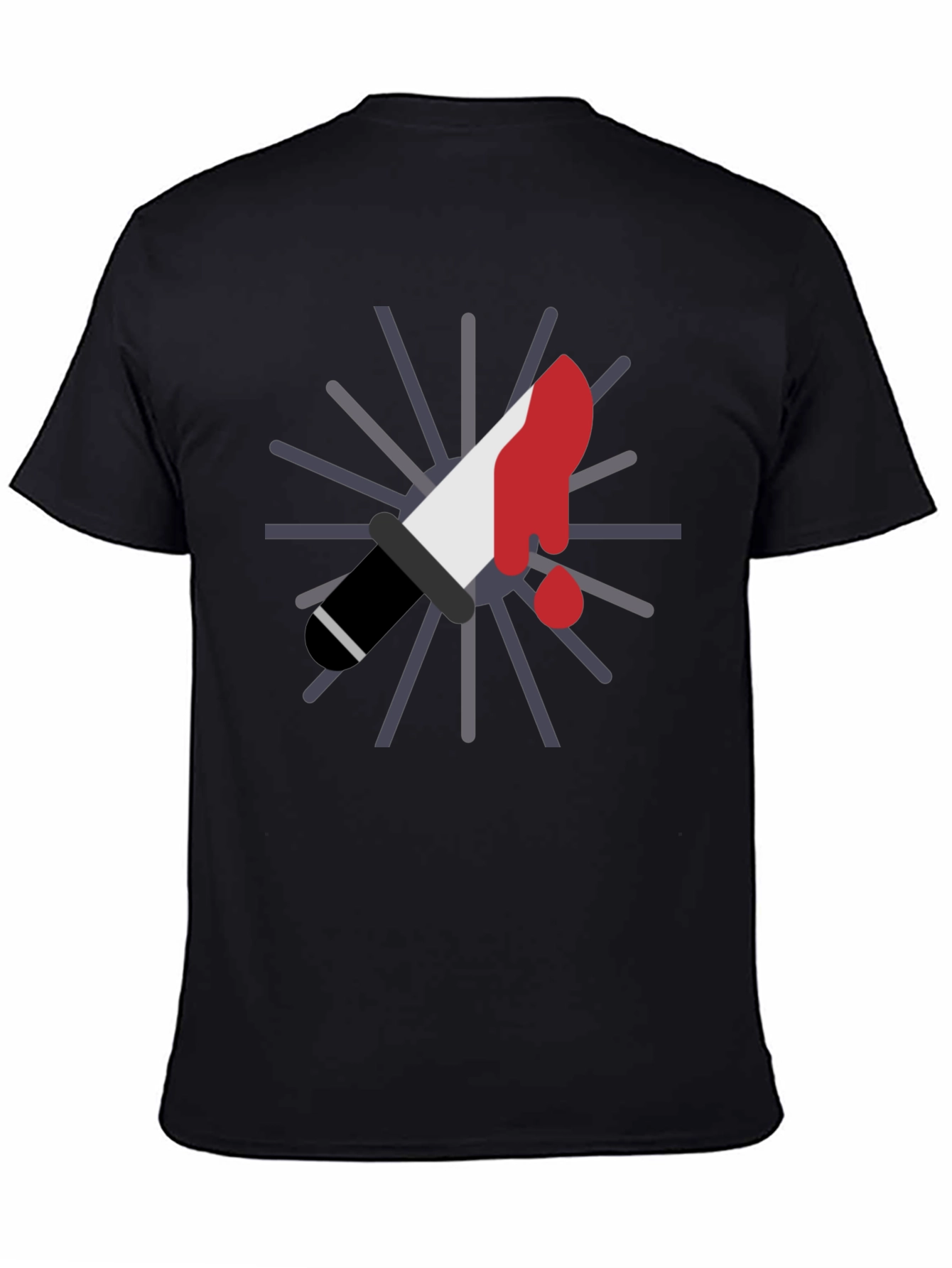 Black Bloody Knife Graphic Tee - Black Cotton T-Shirt view 4