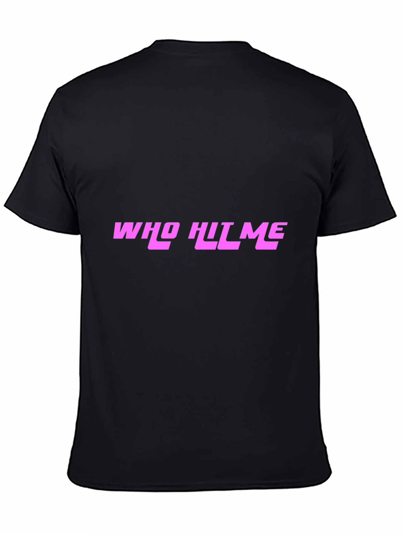 Black Who Hit Me? Novelty Graphic Tee - Black Cotton Blend view 4