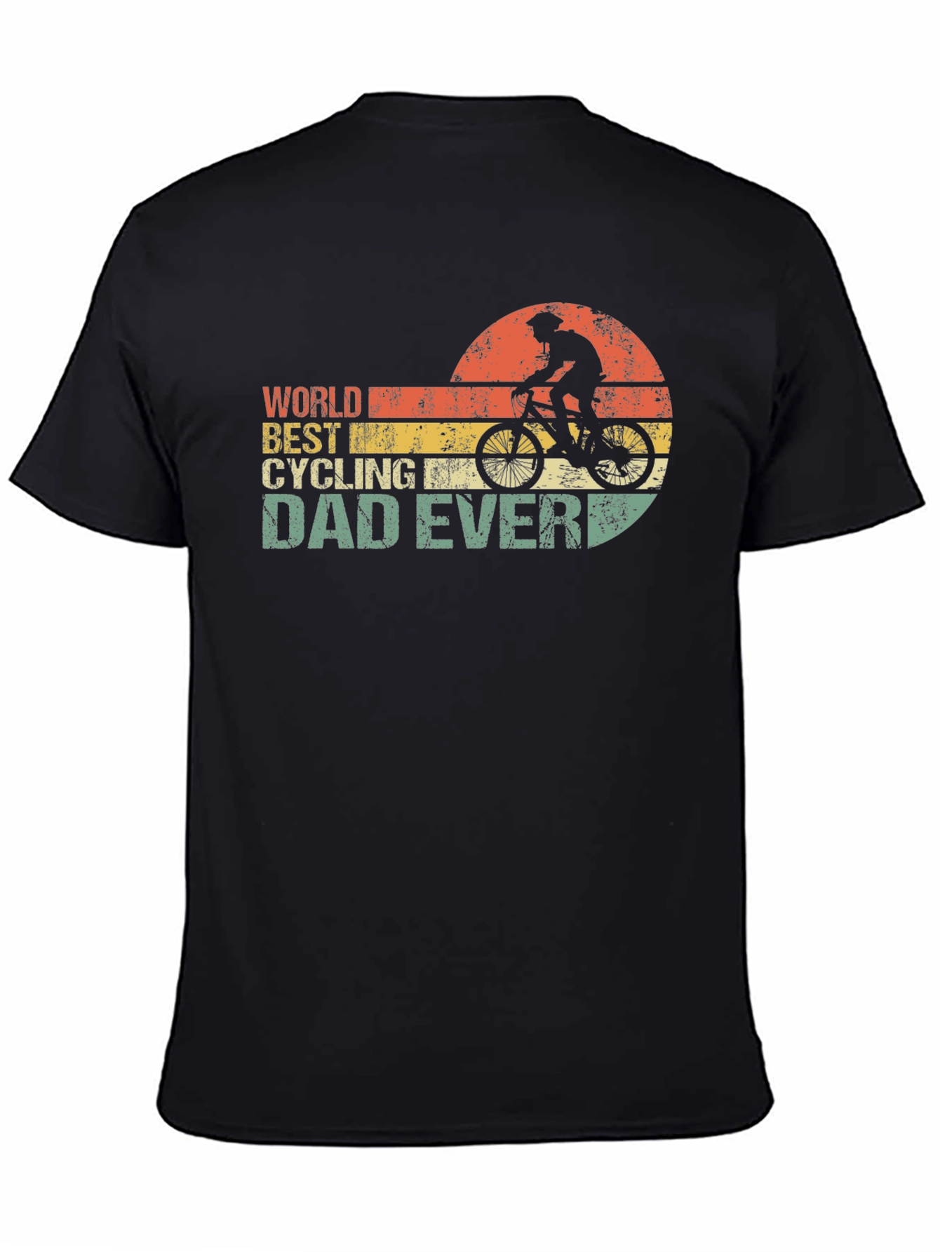 Black World's Best Cycling Dad Ever T-Shirt view 4