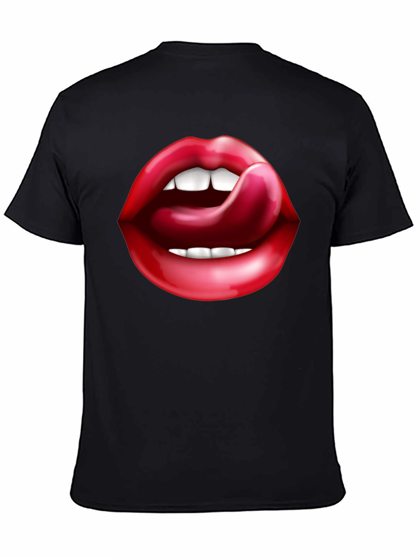 Black Lips Tongue Graphic Tee - Black view 4