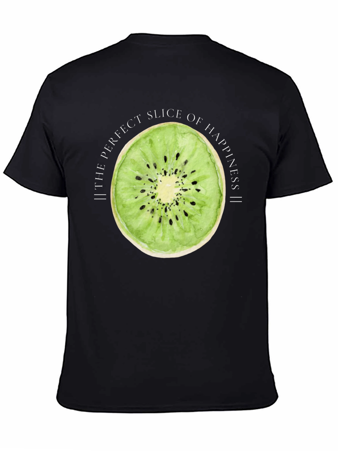 Black Kiwi Slice Happiness Graphic T-Shirt view 4