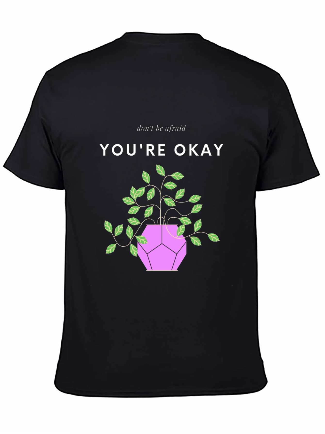 Black You're Okay Plant Graphic Tee - Comfort & Style view 4