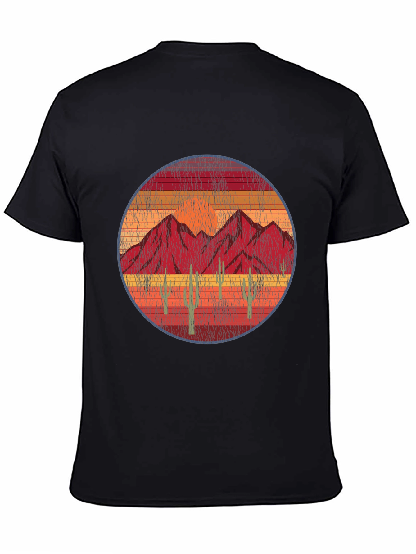 Black Vintage Desert Mountain T-Shirt view 4