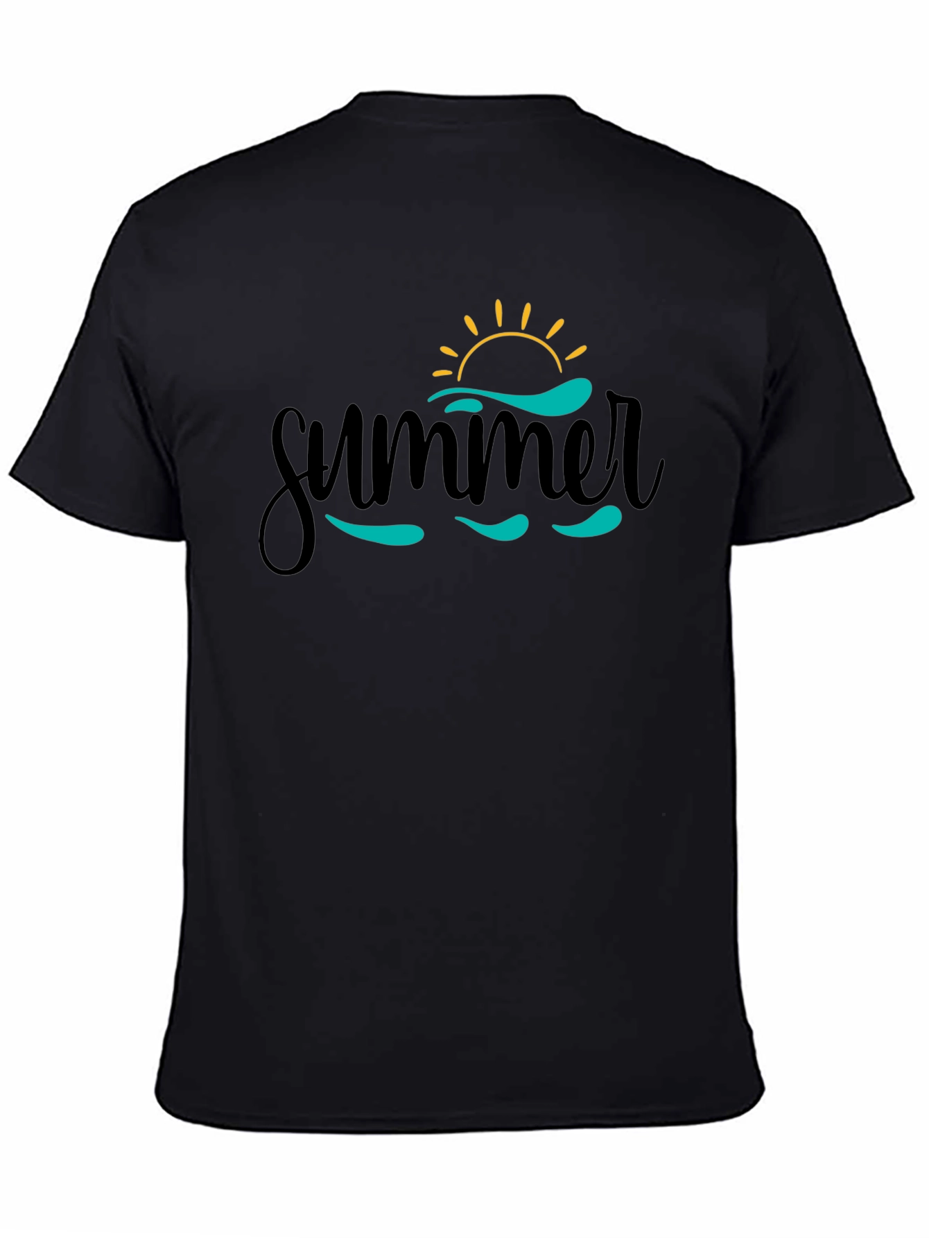 Summer Vibes Graphic Tee - Black Cotton T-Shirt - 4