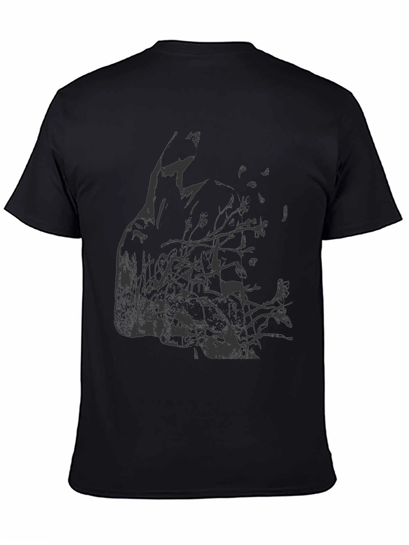 Black Abstract Graphic Print Black T-Shirt view 4