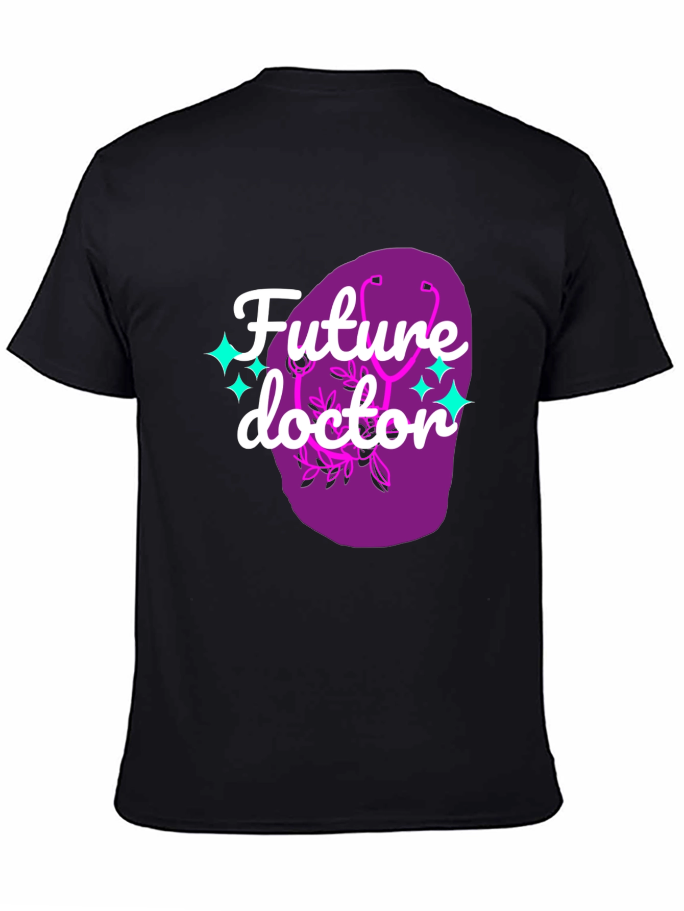 Black Future Doctor Graphic Tee - Black Cotton T-Shirt view 4