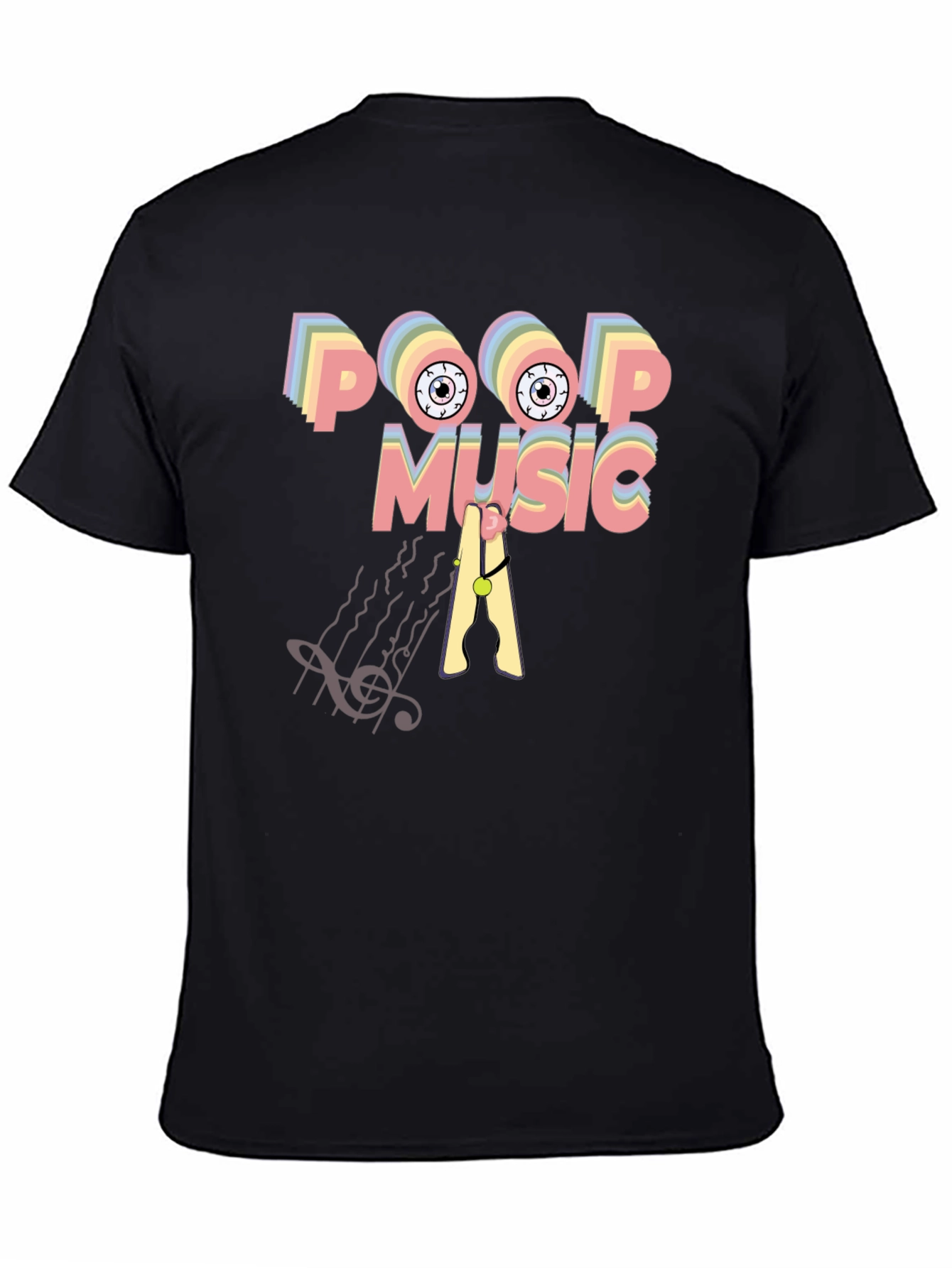 Black Poop Music Graphic T-Shirt view 4