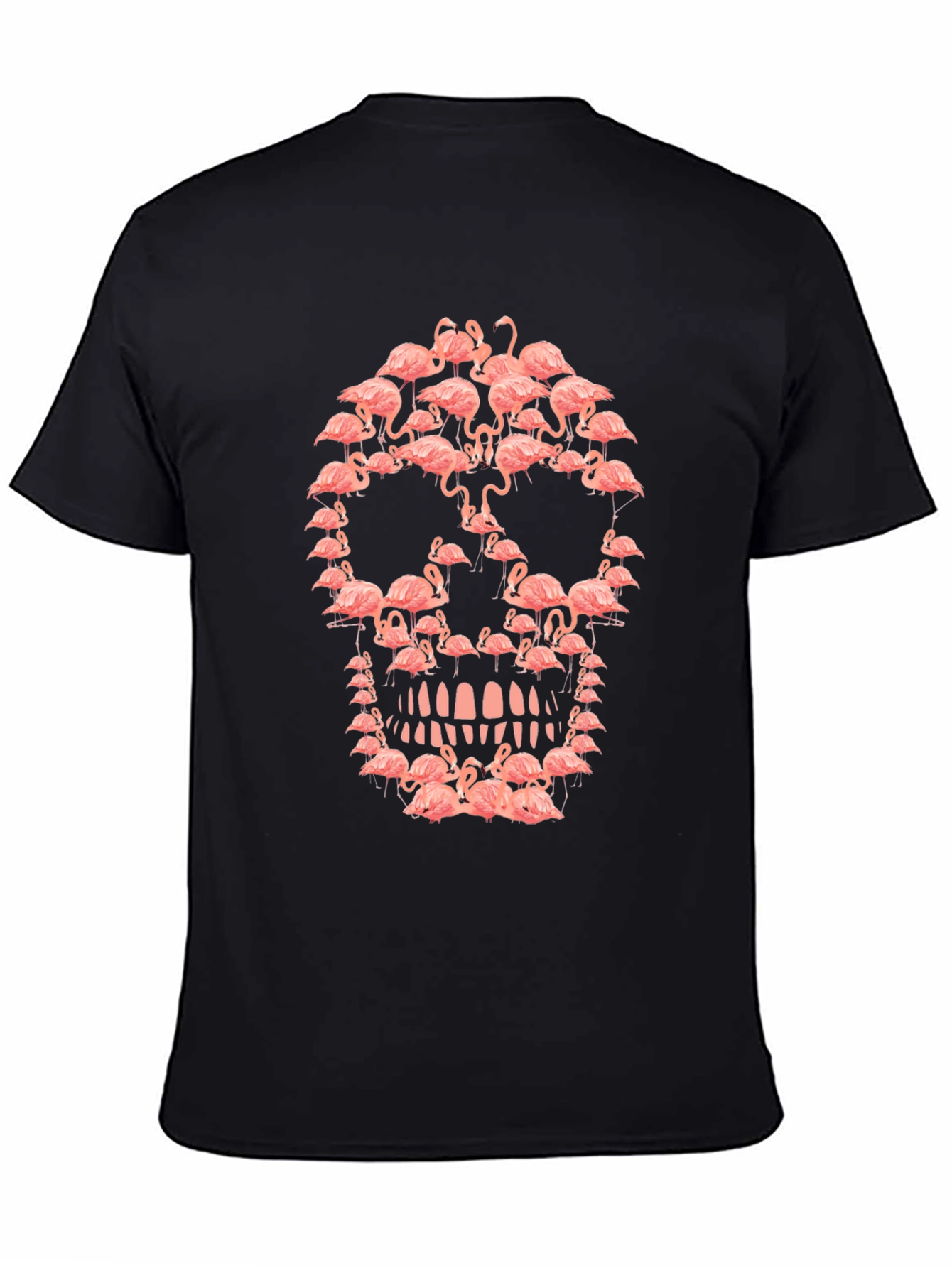 Black Flamingo Skull Graphic Tee - Unique Design view 4