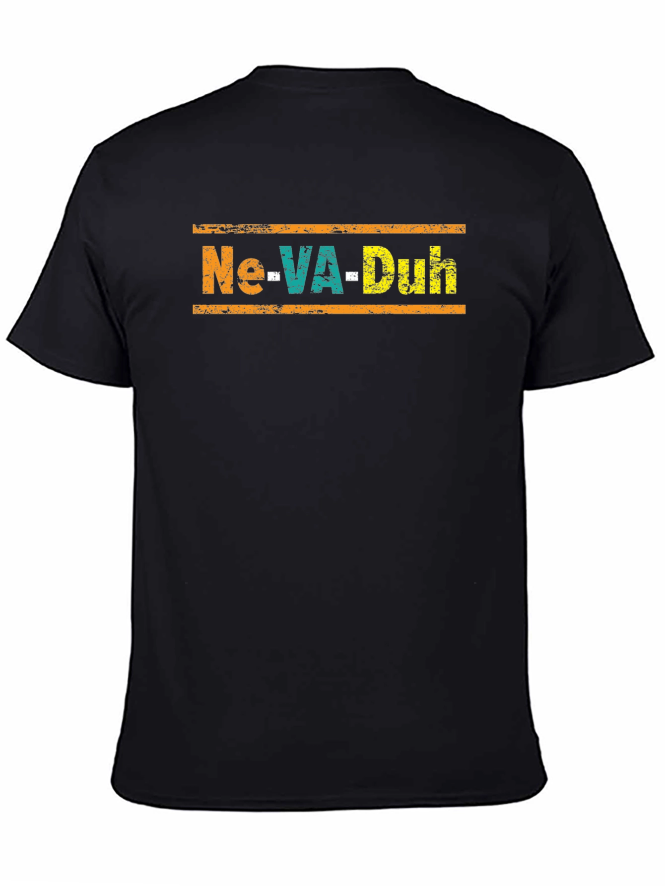 Black Ne-VA-Duh Graphic Tee - Black Unisex T-Shirt view 4