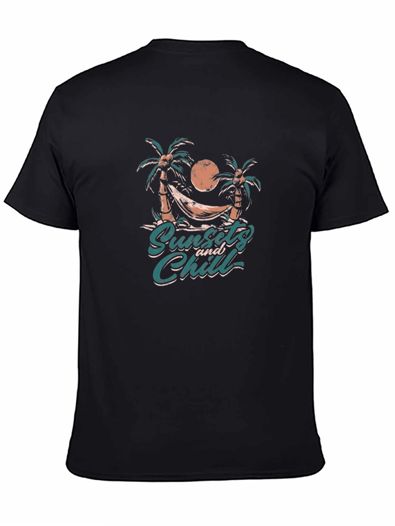 Black Sunset & Chill Graphic Tee - Beach Vibes view 4