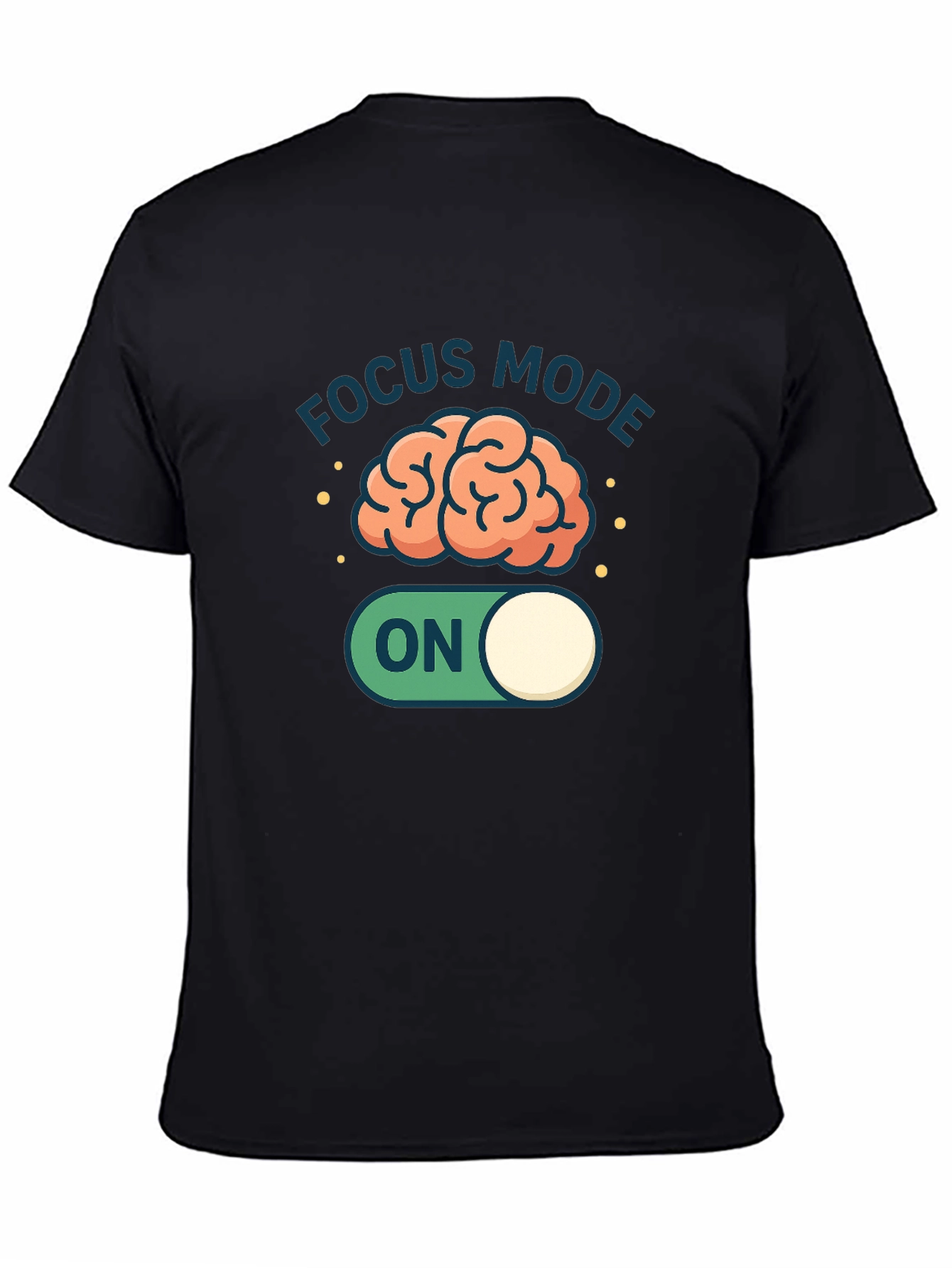 Black Focus Mode On Brain Graphic Tee - Black view 4
